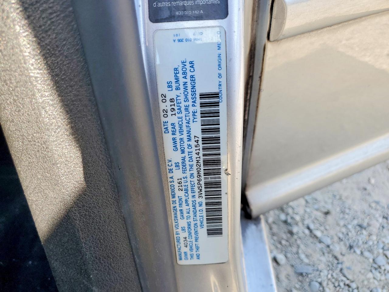 2002 Volkswagen Jetta Gls Tdi Серебряный vin: 3VWSP69M02M141547