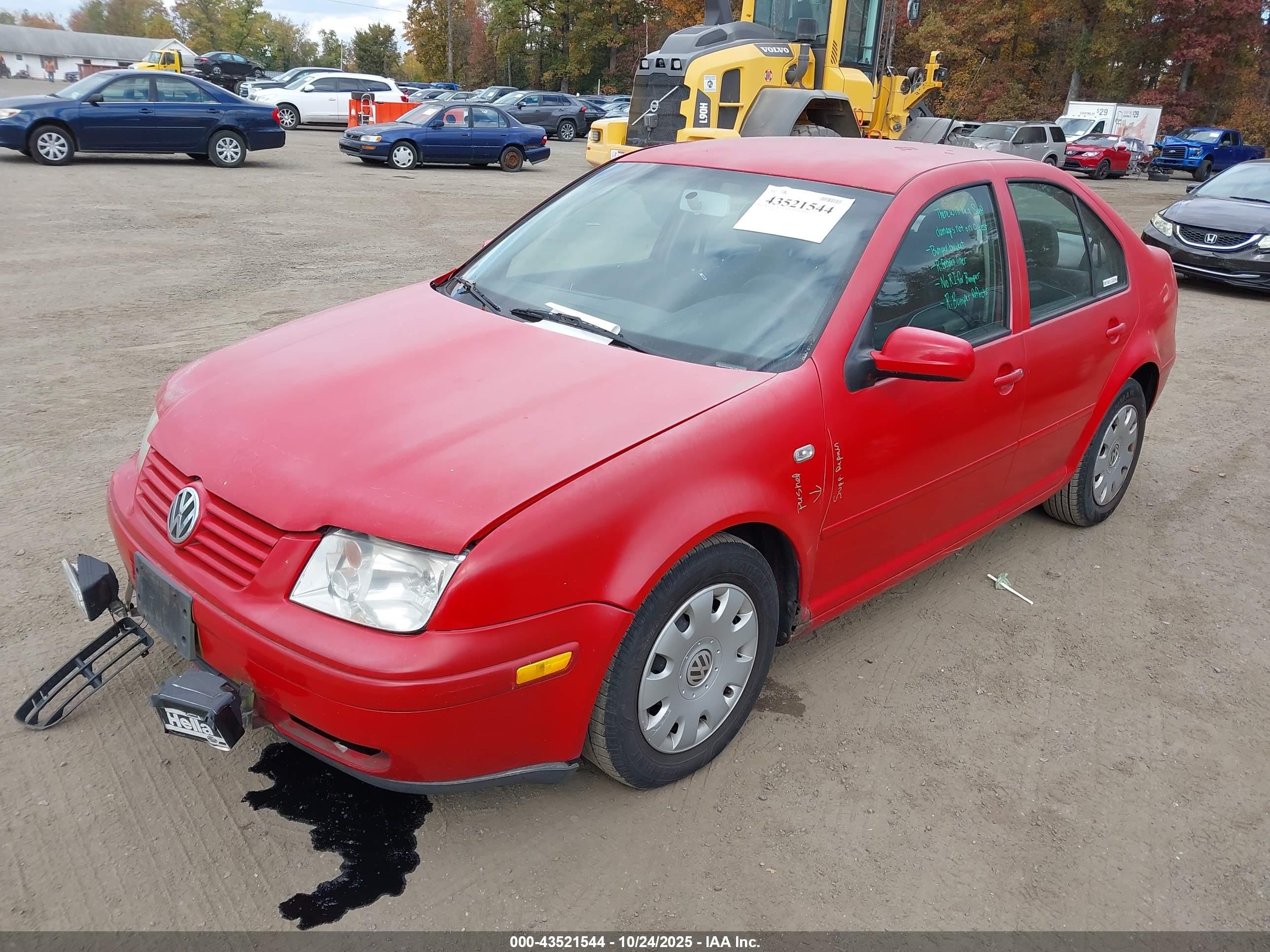 2001 Volkswagen Jetta Gls Tdi Red vin: 3VWSP69M21M144125