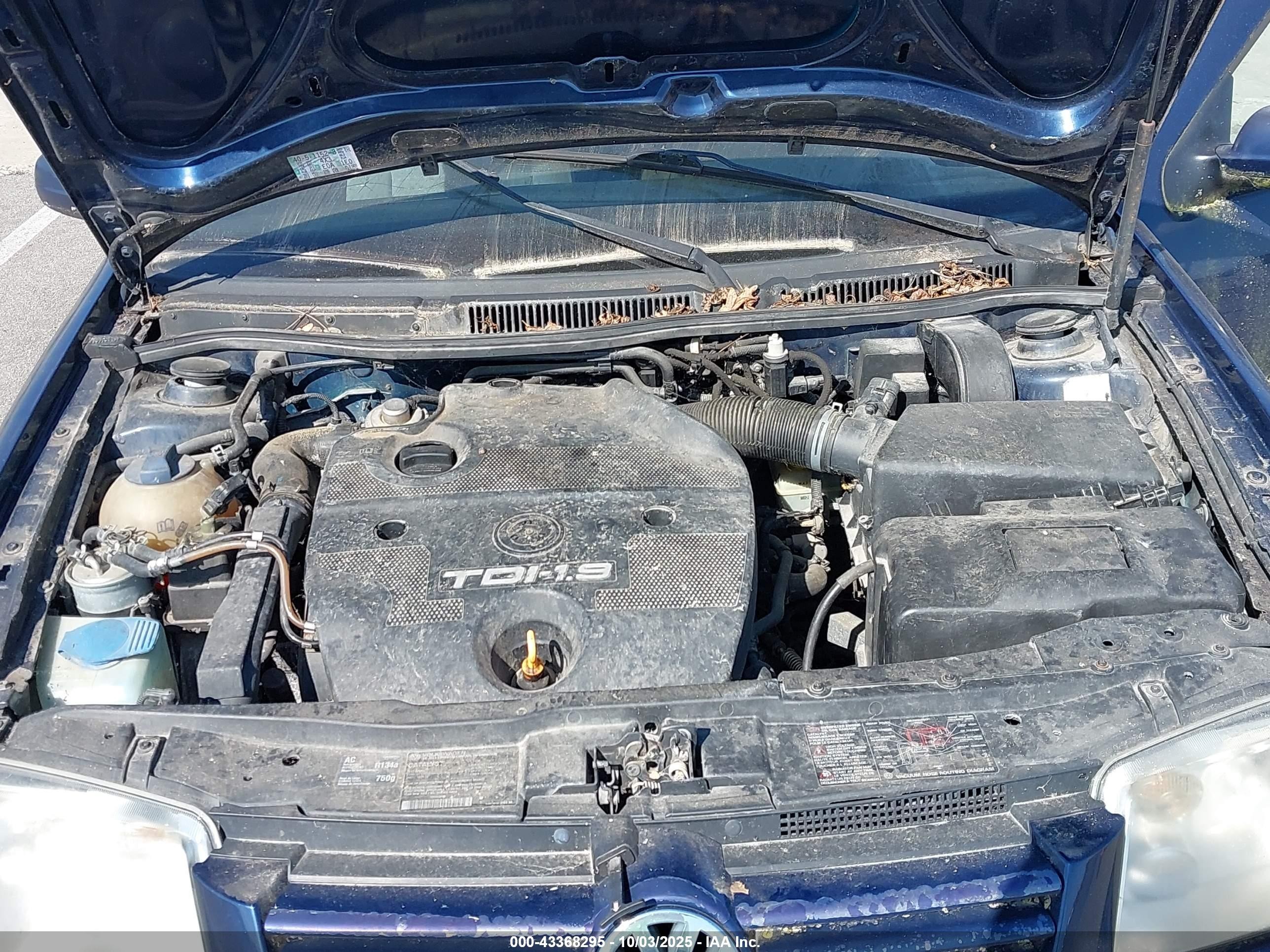 2002 Volkswagen Jetta Gls Tdi Blue vin: 3VWSP69M22M076538