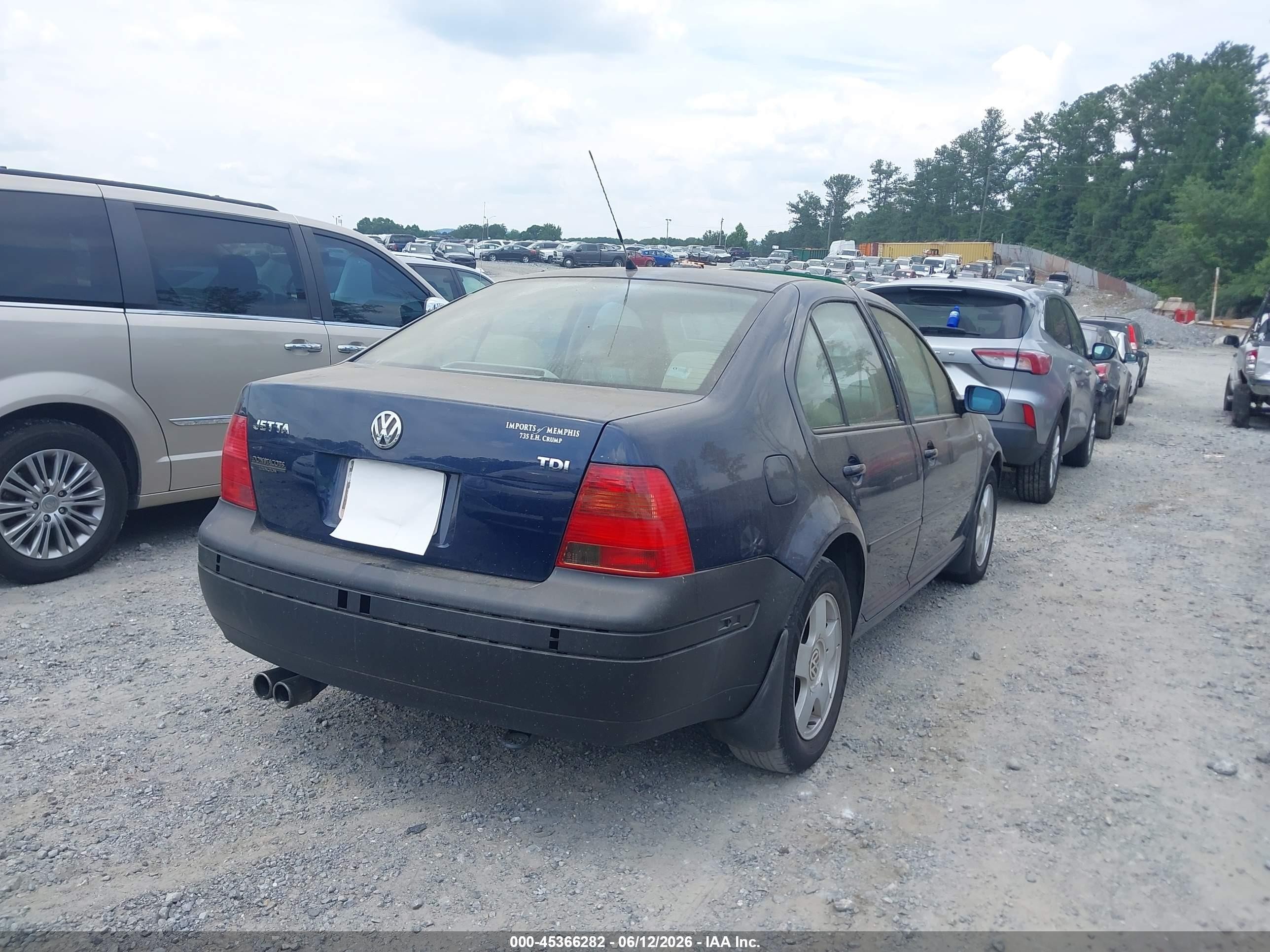 2002 Volkswagen Jetta Gls Tdi Dark Blue vin: 3VWSP69M32M072949