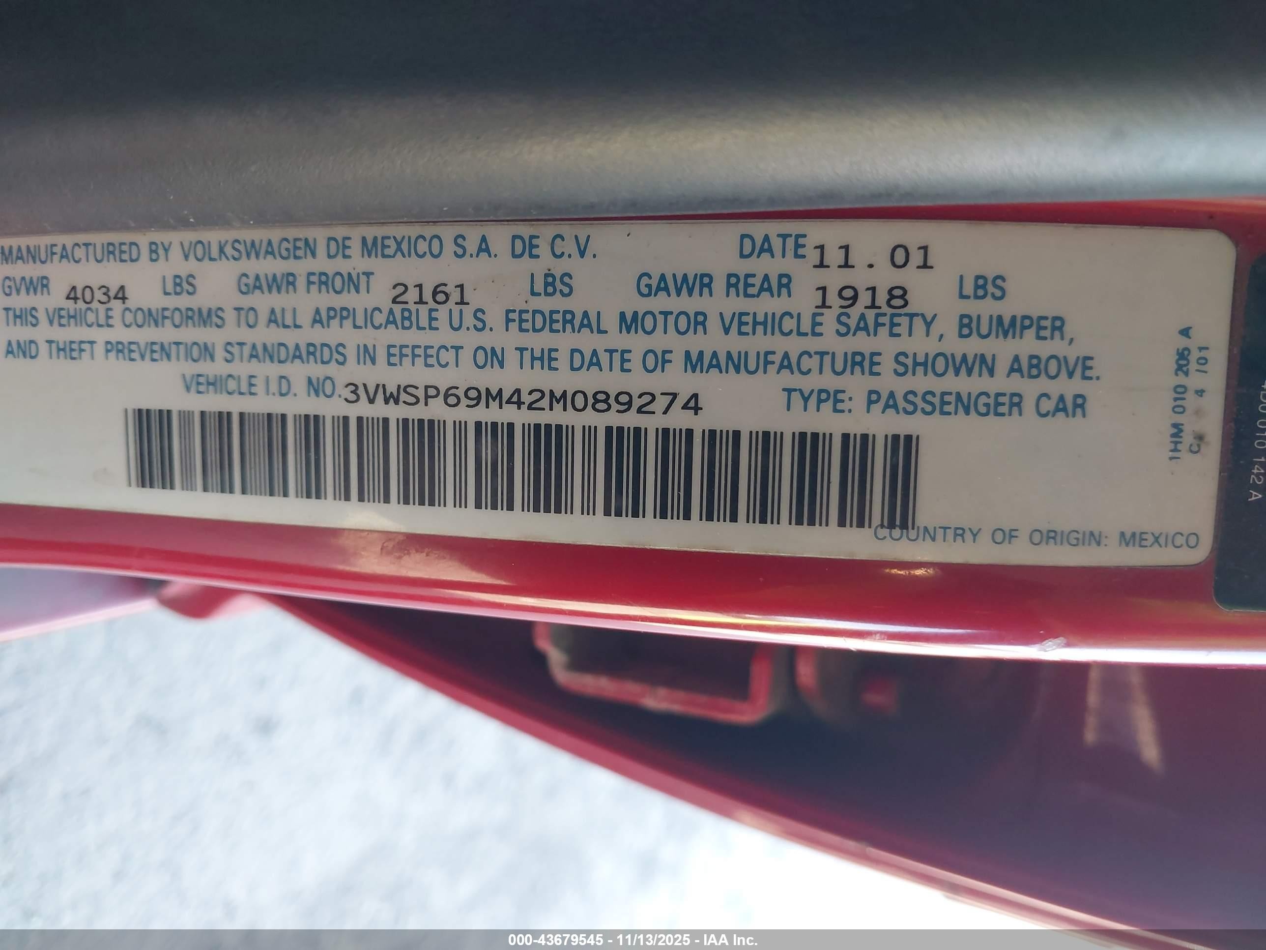2002 Volkswagen Jetta Gls Tdi Red vin: 3VWSP69M42M089274