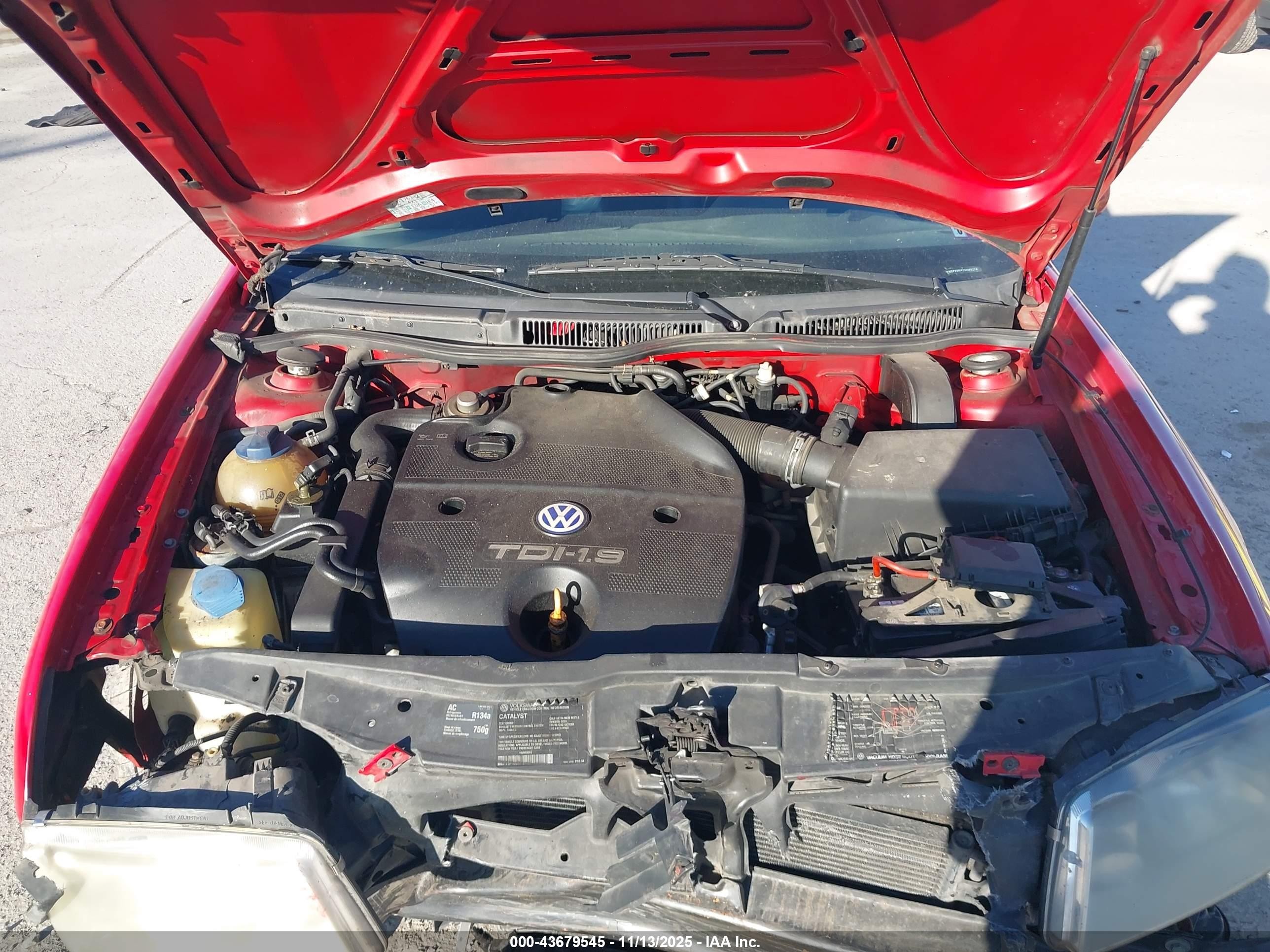2002 Volkswagen Jetta Gls Tdi Red vin: 3VWSP69M42M089274