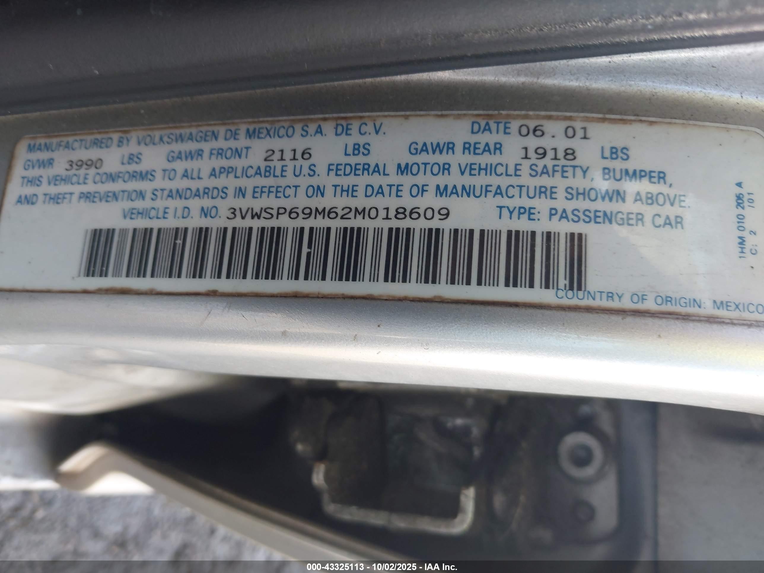 2002 Volkswagen Jetta Gls Tdi Silver vin: 3VWSP69M62M018609