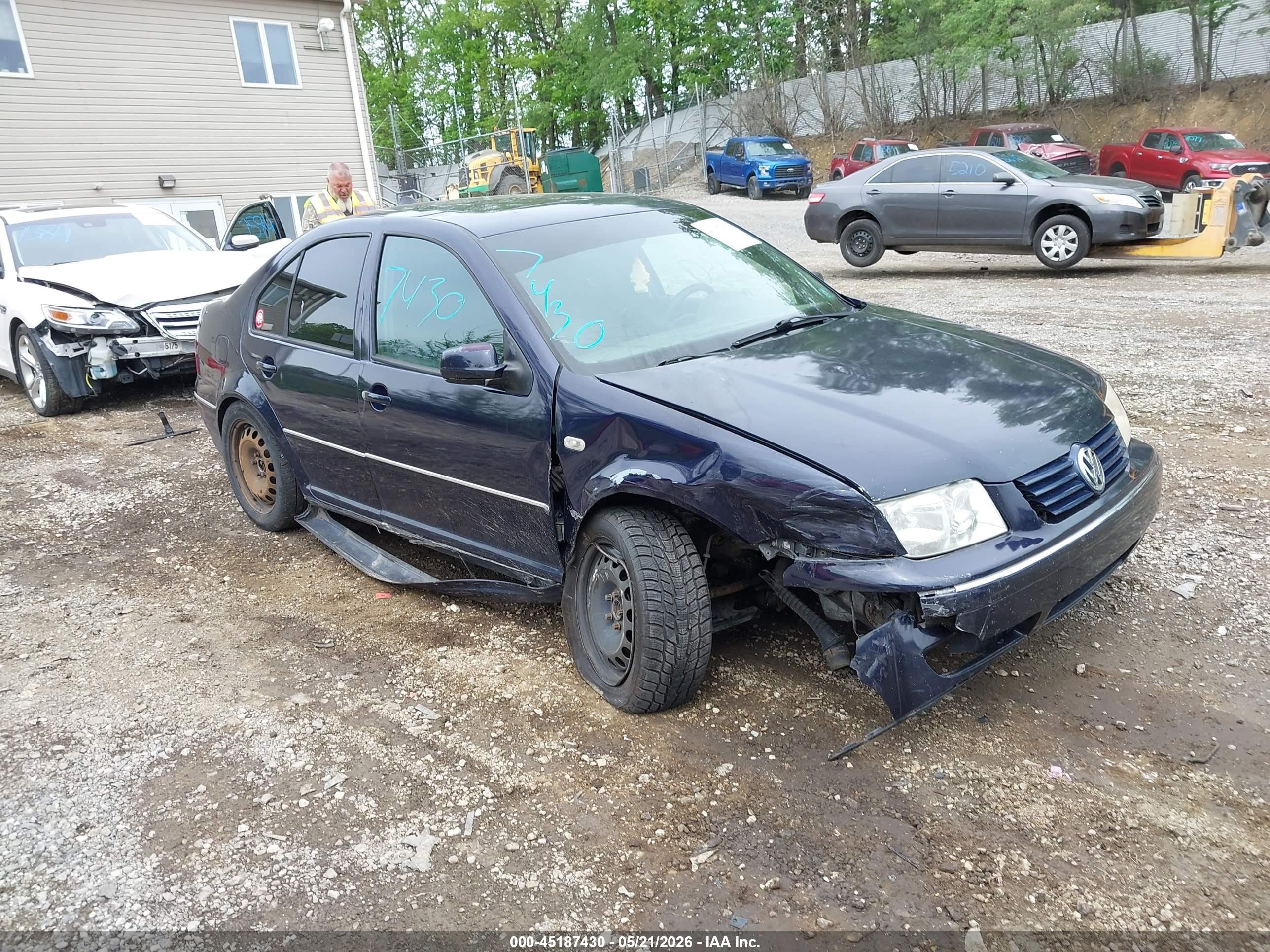 2002 Volkswagen Jetta Gls Tdi Blue vin: 3VWSP69M72M191863