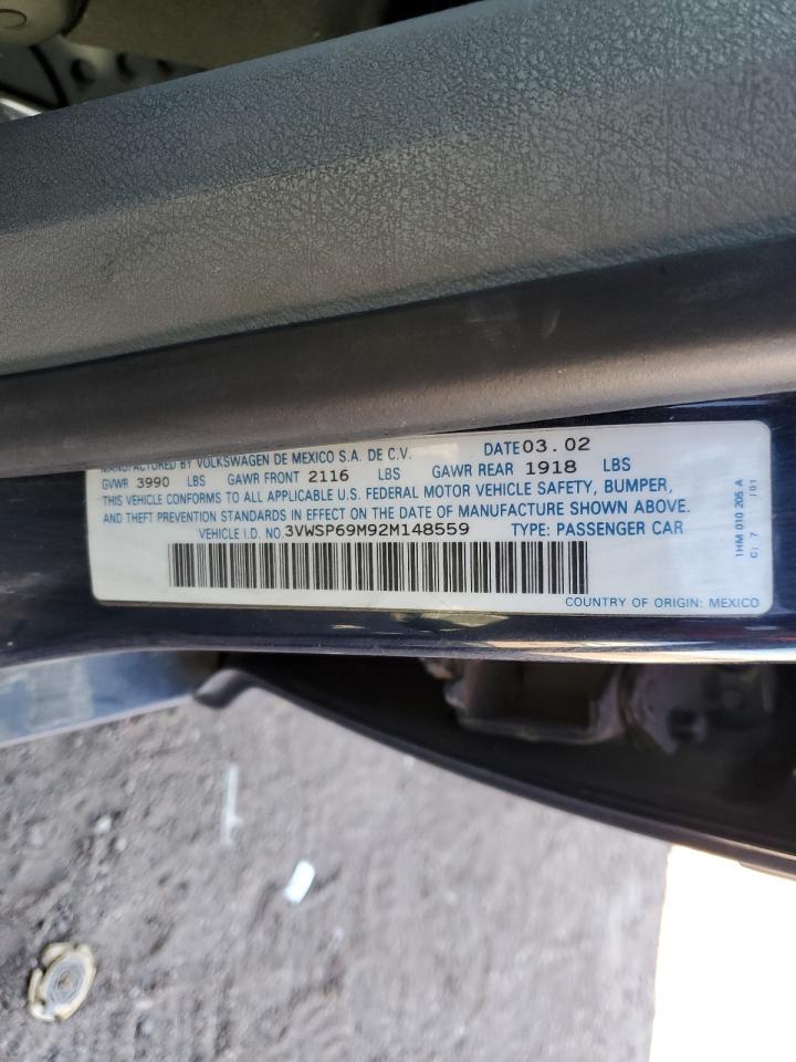 2002 Volkswagen Jetta Gls Tdi Blue vin: 3VWSP69M92M148559