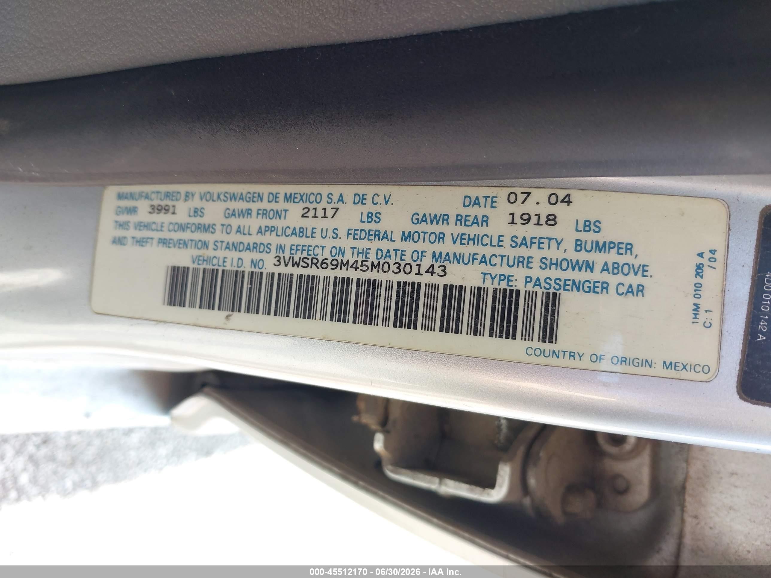 2005 Volkswagen Jetta Gls Tdi Серебряный vin: 3VWSR69M45M030143