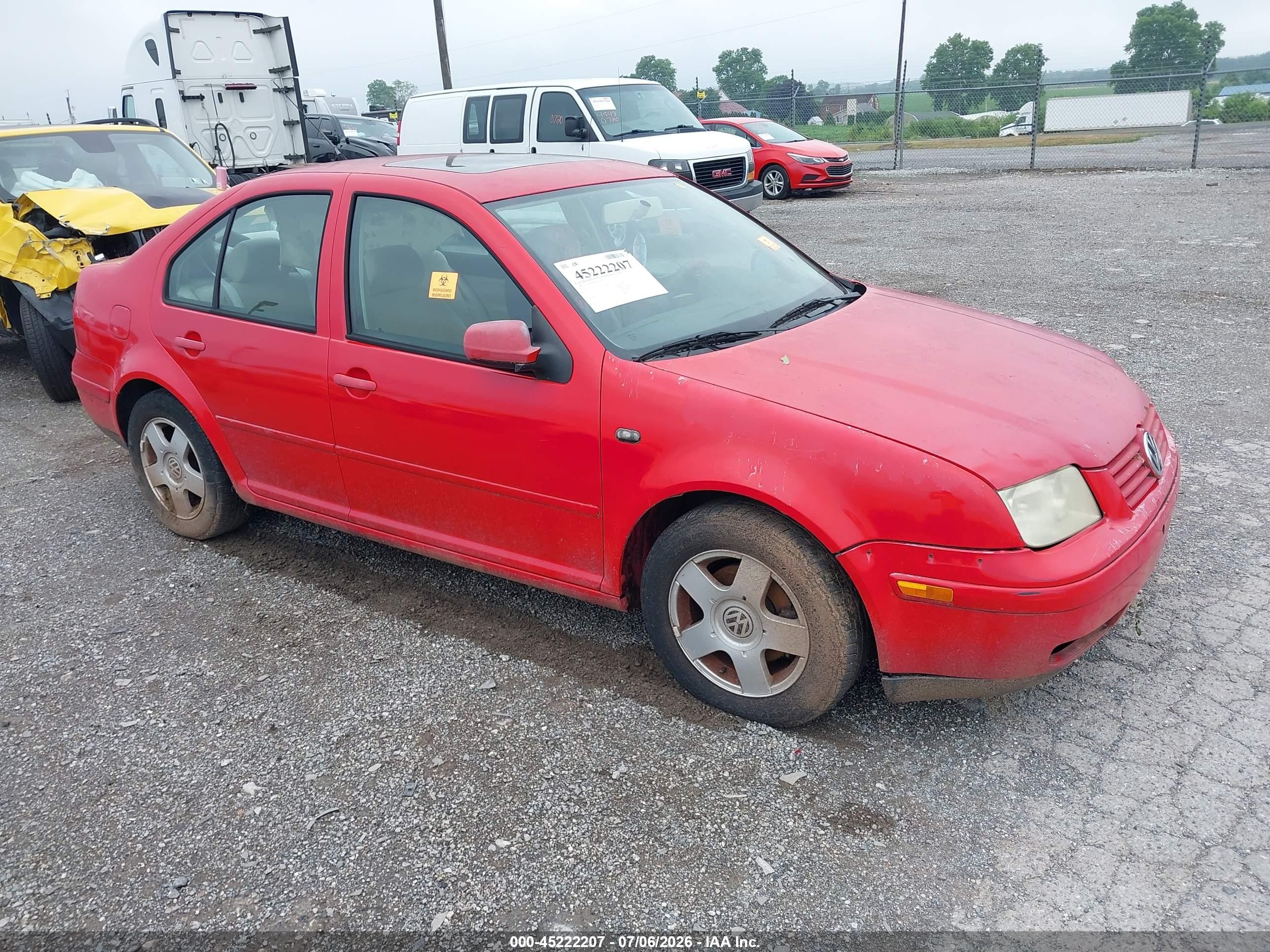 2001 Volkswagen Jetta Gls Red vin: 3VWSS29M01M020832