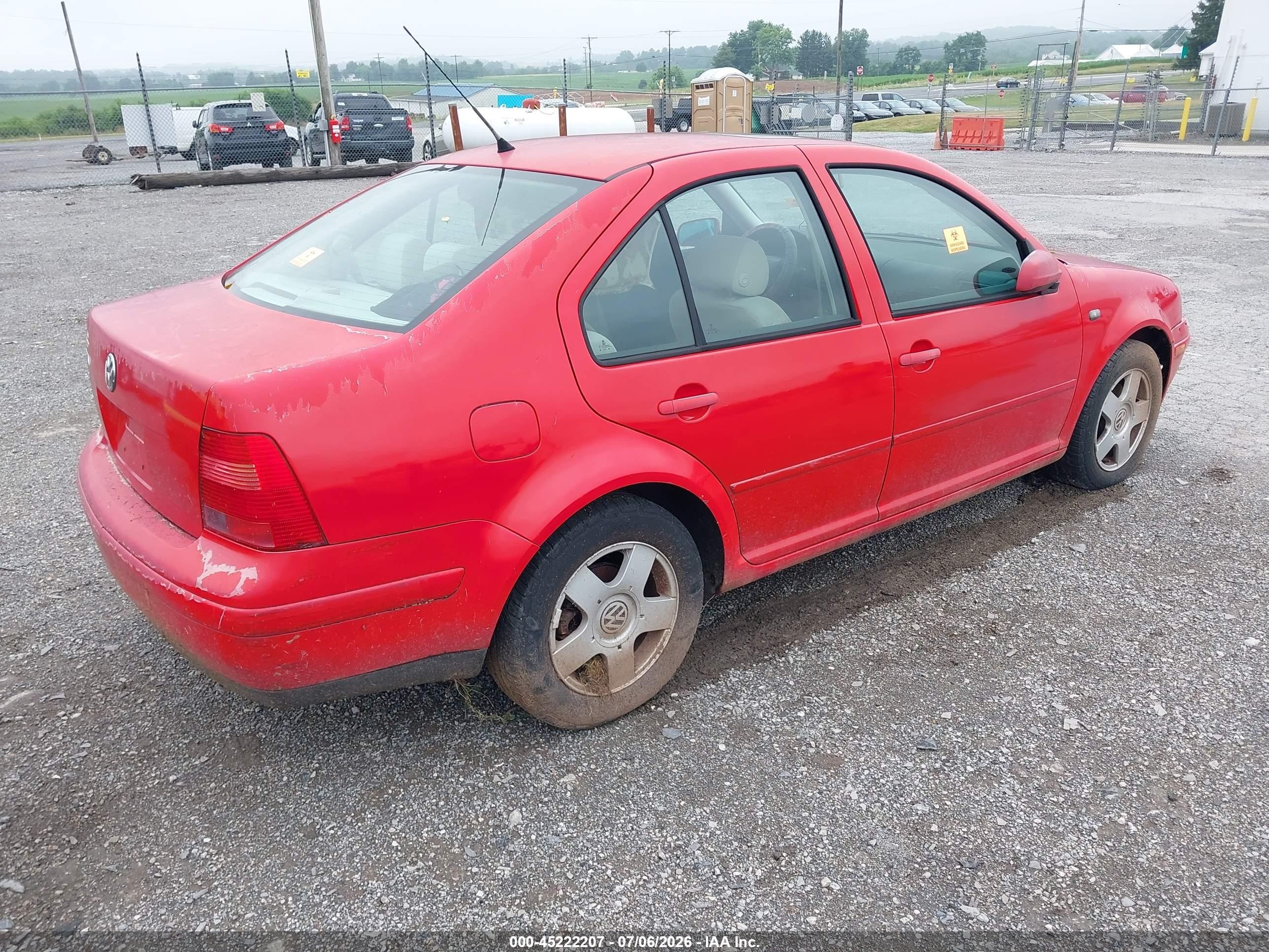 2001 Volkswagen Jetta Gls Red vin: 3VWSS29M01M020832