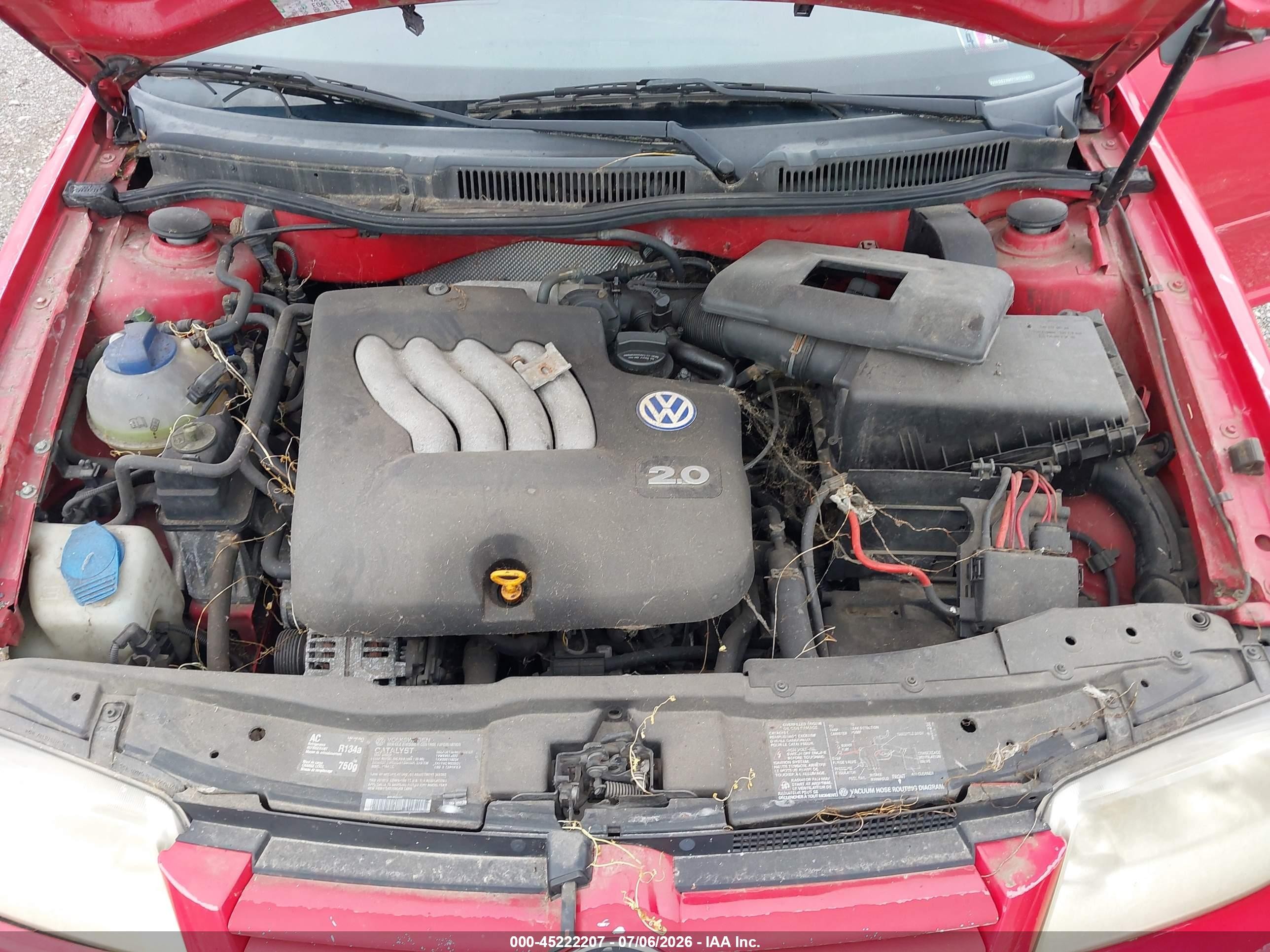 2001 Volkswagen Jetta Gls Red vin: 3VWSS29M01M020832