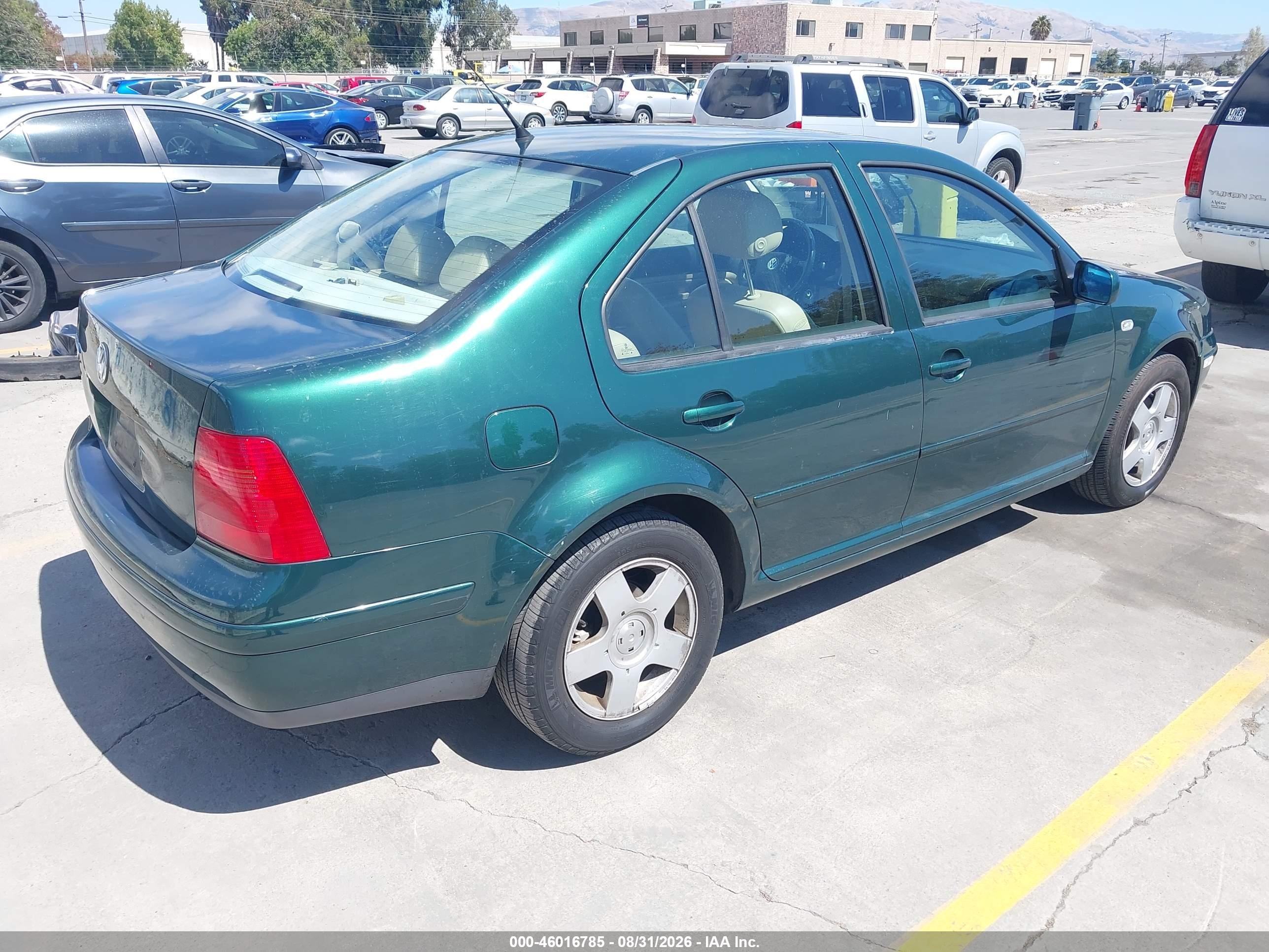 2001 Volkswagen Jetta Gls Green vin: 3VWST29M41M031572