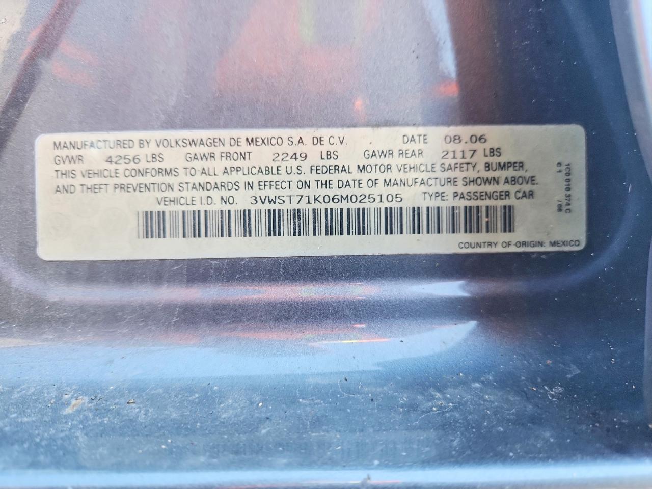 2006 Volkswagen Jetta Tdi Option Package 1 Серый vin: 3VWST71K06M025105