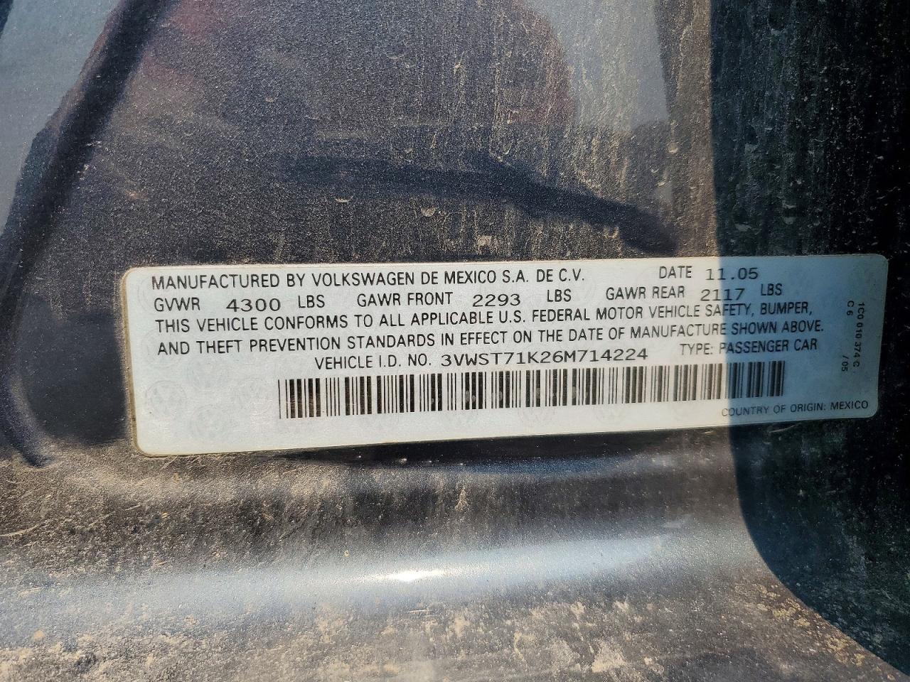 2006 Volkswagen Jetta Tdi Option Package 1 Blue vin: 3VWST71K26M714224