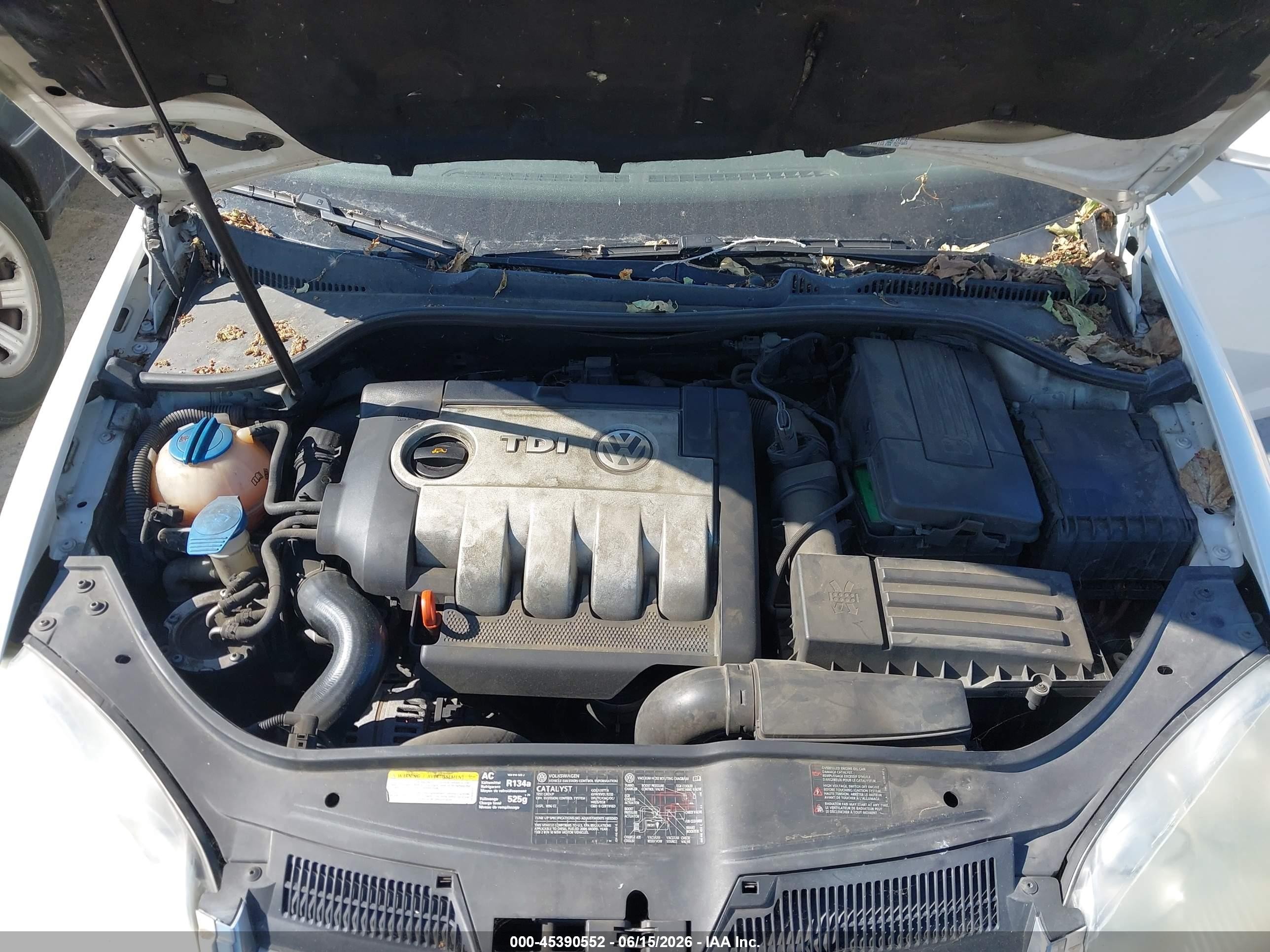 2006 Volkswagen Jetta Tdi White vin: 3VWST71K26M840115