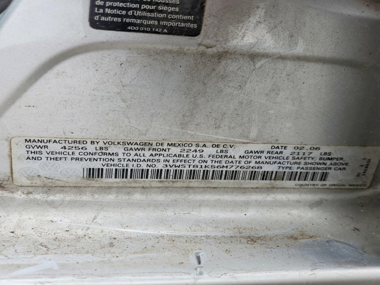 2006 Volkswagen Jetta Tdi Option Package 1 Серебряный vin: 3VWST81K56M776268