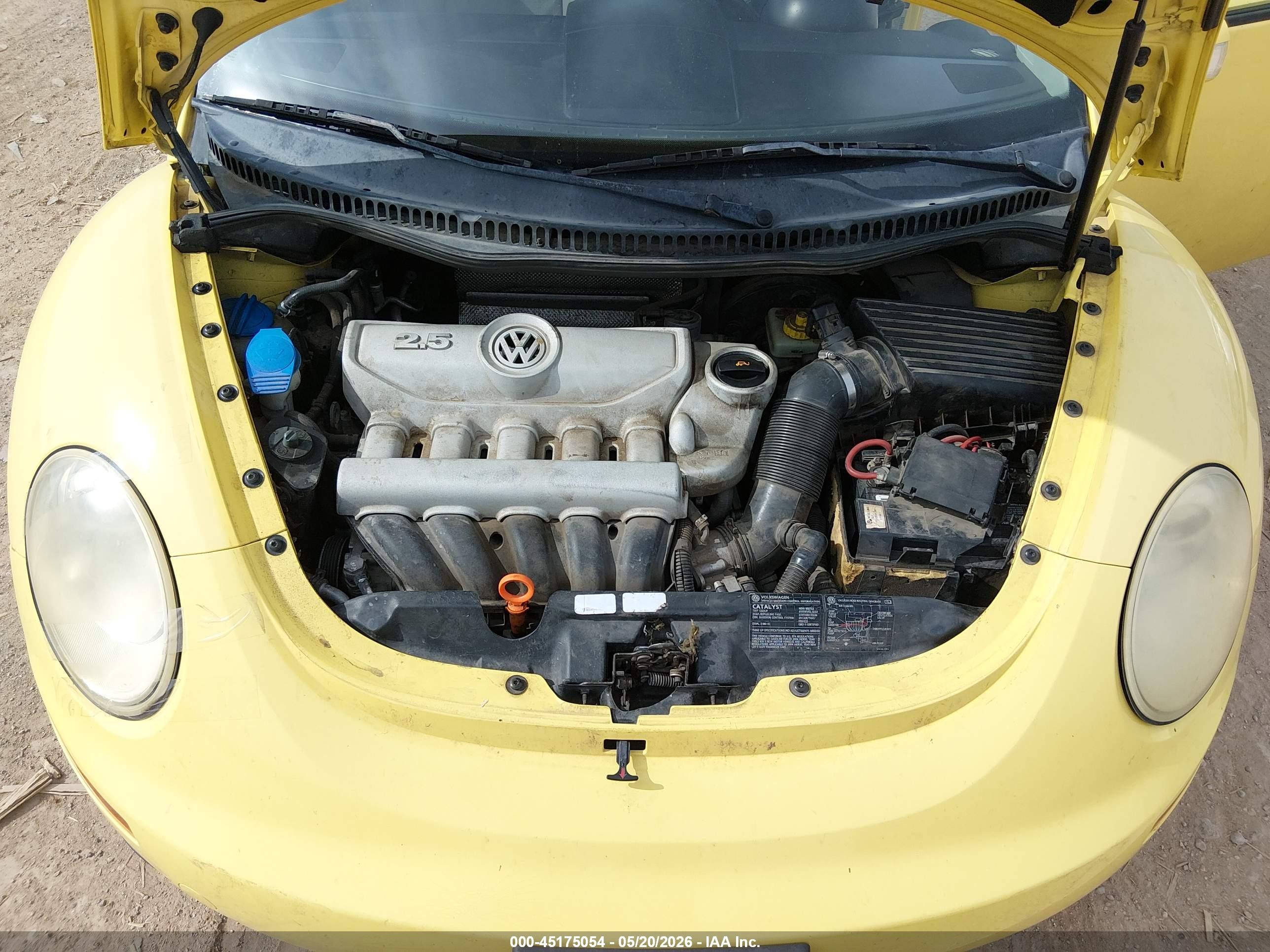 2006 Volkswagen New Beetle 2.5/2.5 (a6) Yellow vin: 3VWSW31C96M407514