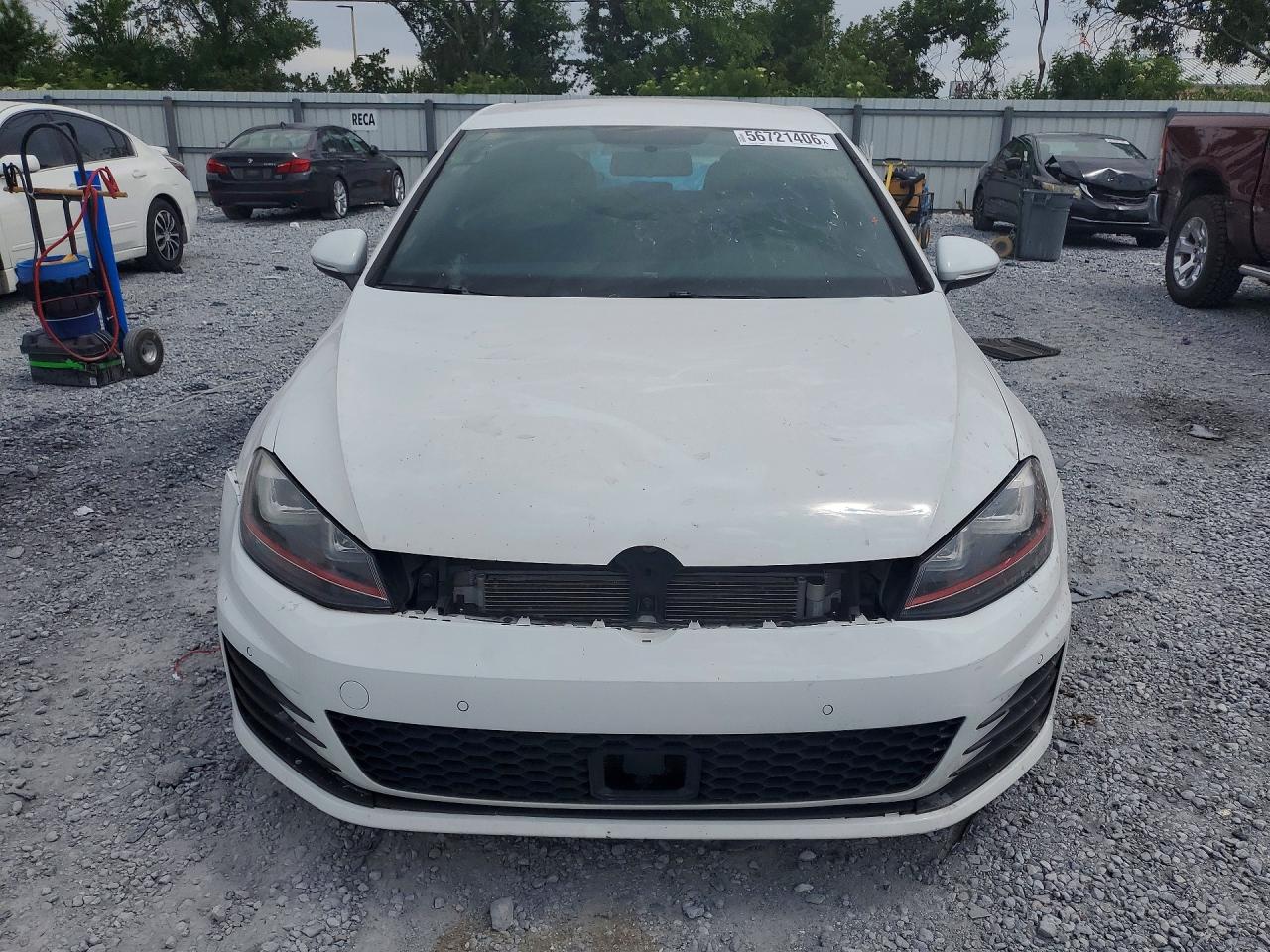 2015 Volkswagen Gti White vin: 3VWT47AU4FM074598