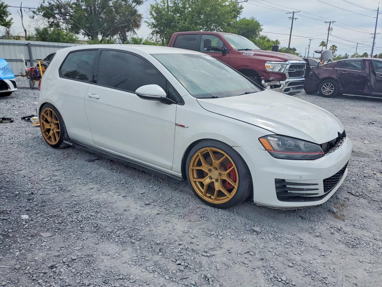 2015 Volkswagen Gti White vin: 3VWT47AU4FM074598