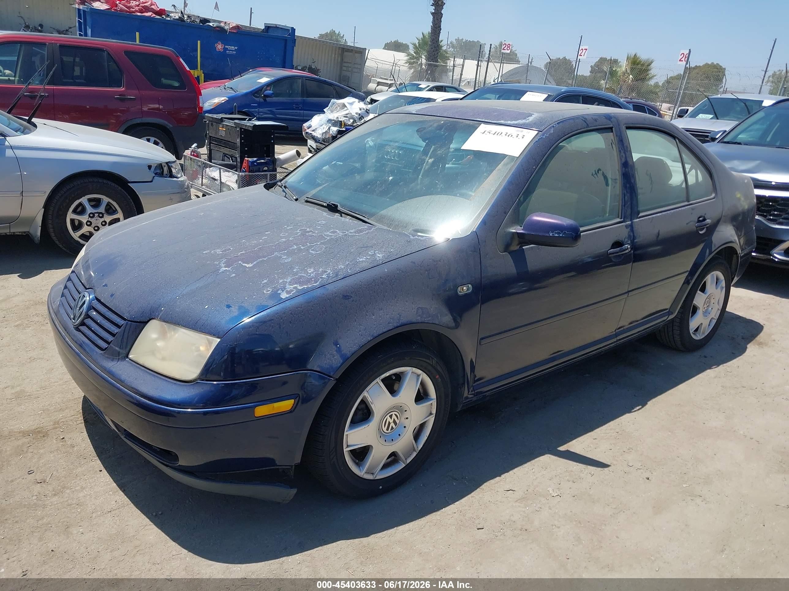 2001 Volkswagen Jetta Glx Dark Blue vin: 3VWTG29M51M064797