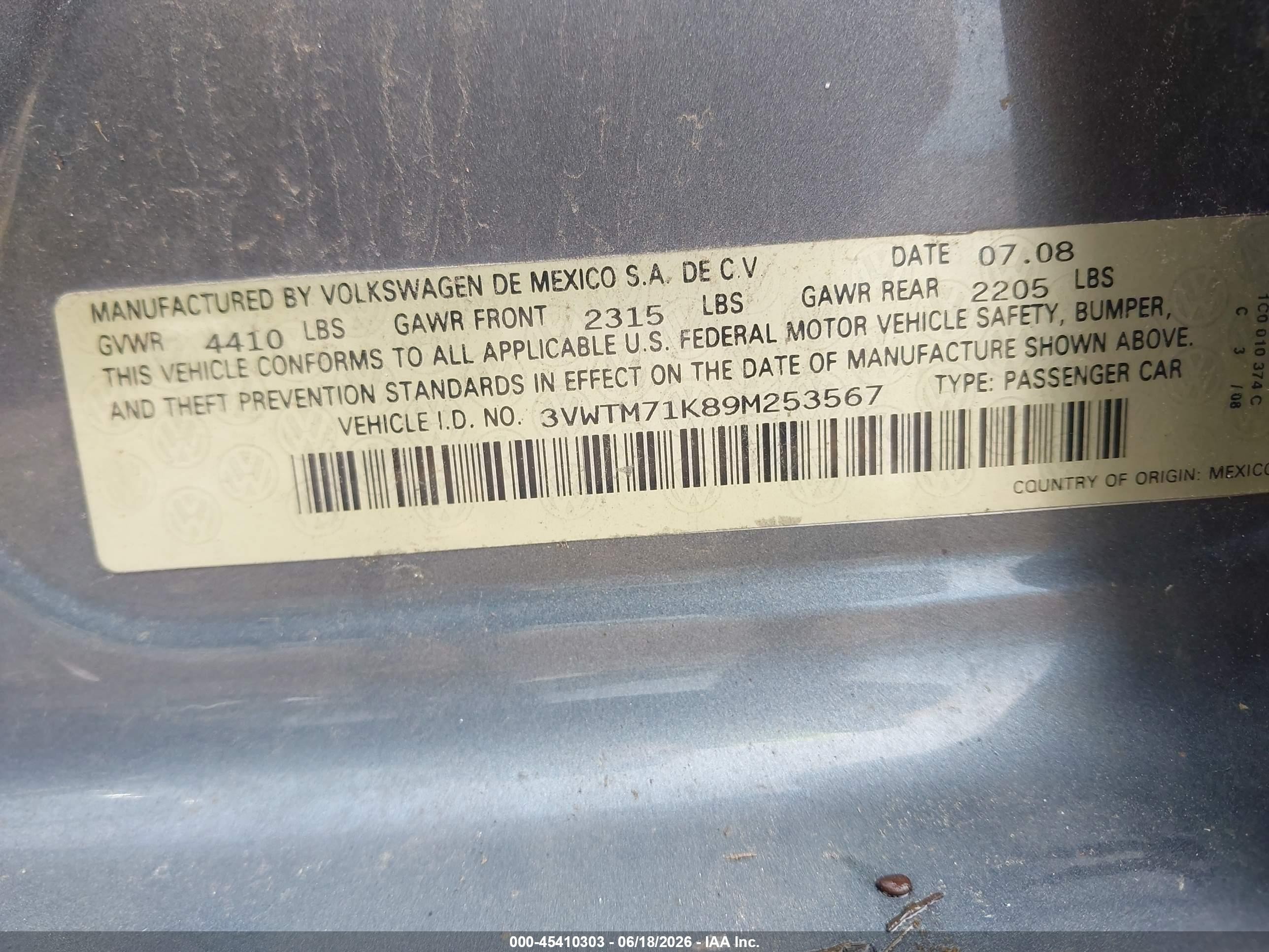 2009 Volkswagen Jetta 2.5l Se Gray vin: 3VWTM71K89M253567