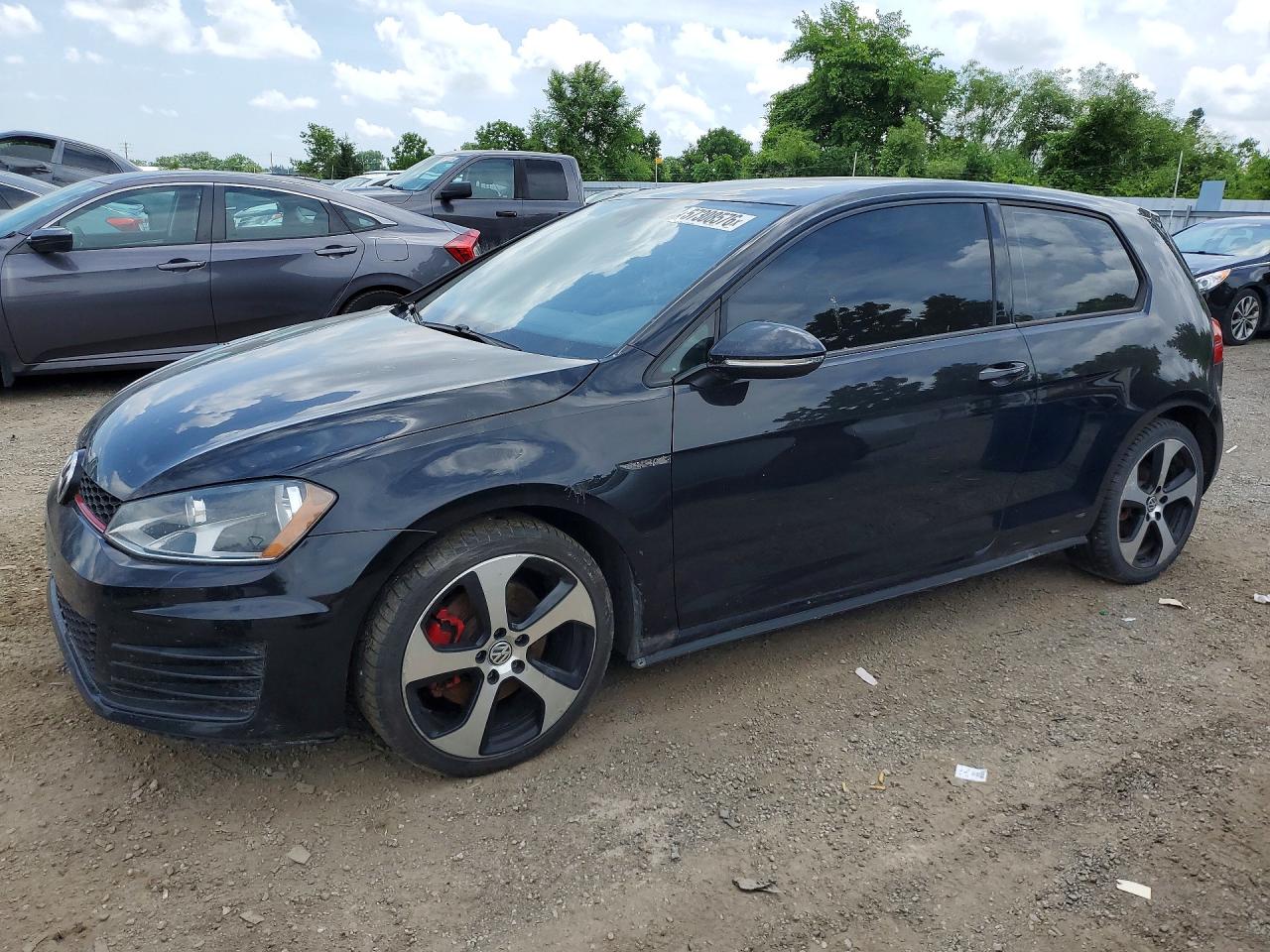 2015 Volkswagen Gti Black vin: 3VWTT7AU7FM083010