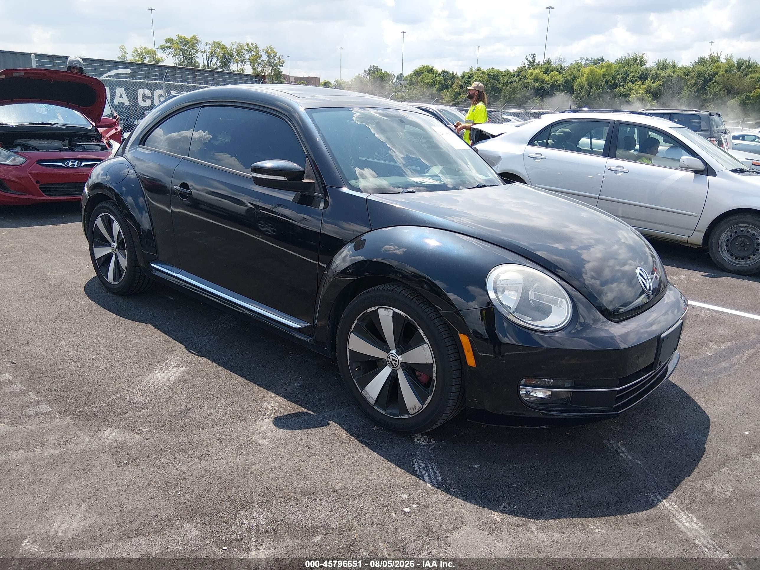 2012 Volkswagen Beetle 2.0t Turbo Black vin: 3VWV67AT0CM616964
