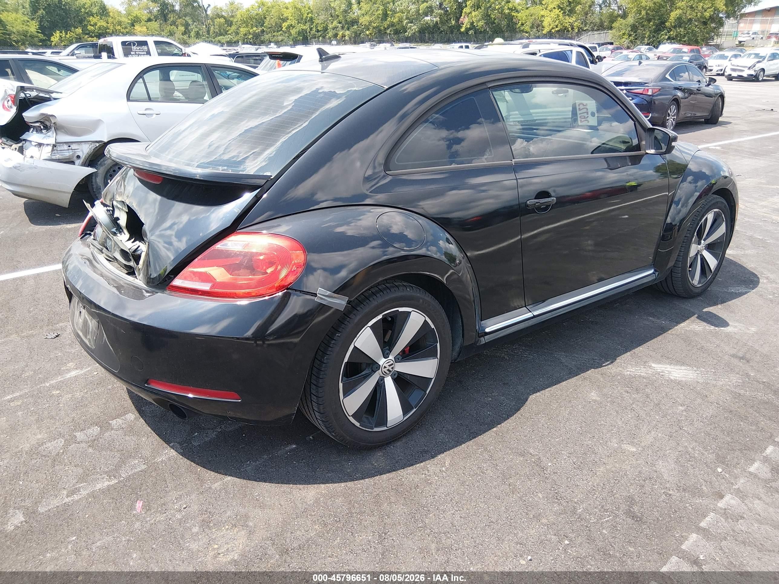 2012 Volkswagen Beetle 2.0t Turbo Black vin: 3VWV67AT0CM616964