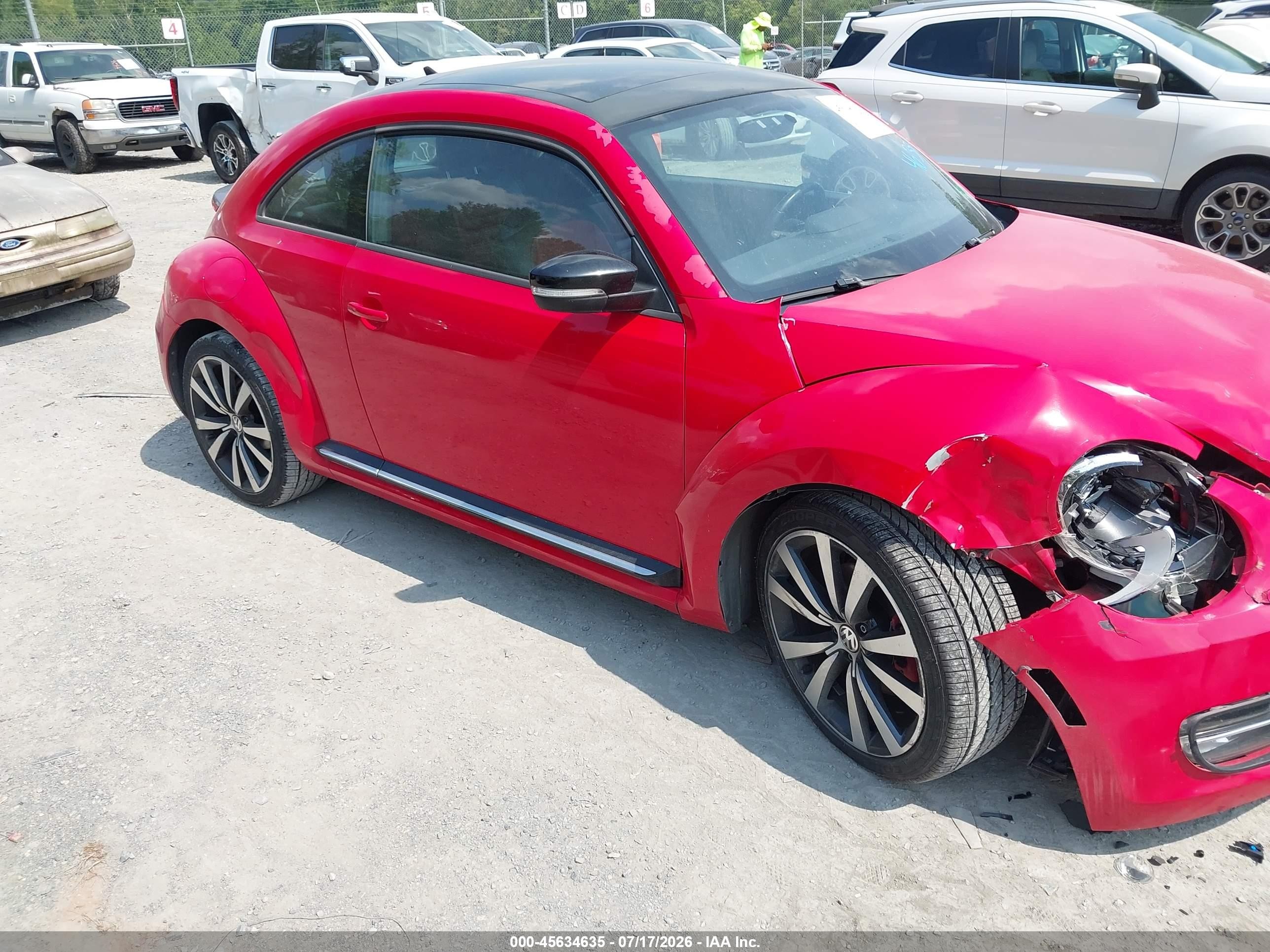 2013 Volkswagen Beetle 2.0t Turbo Red vin: 3VWV67AT6DM662302