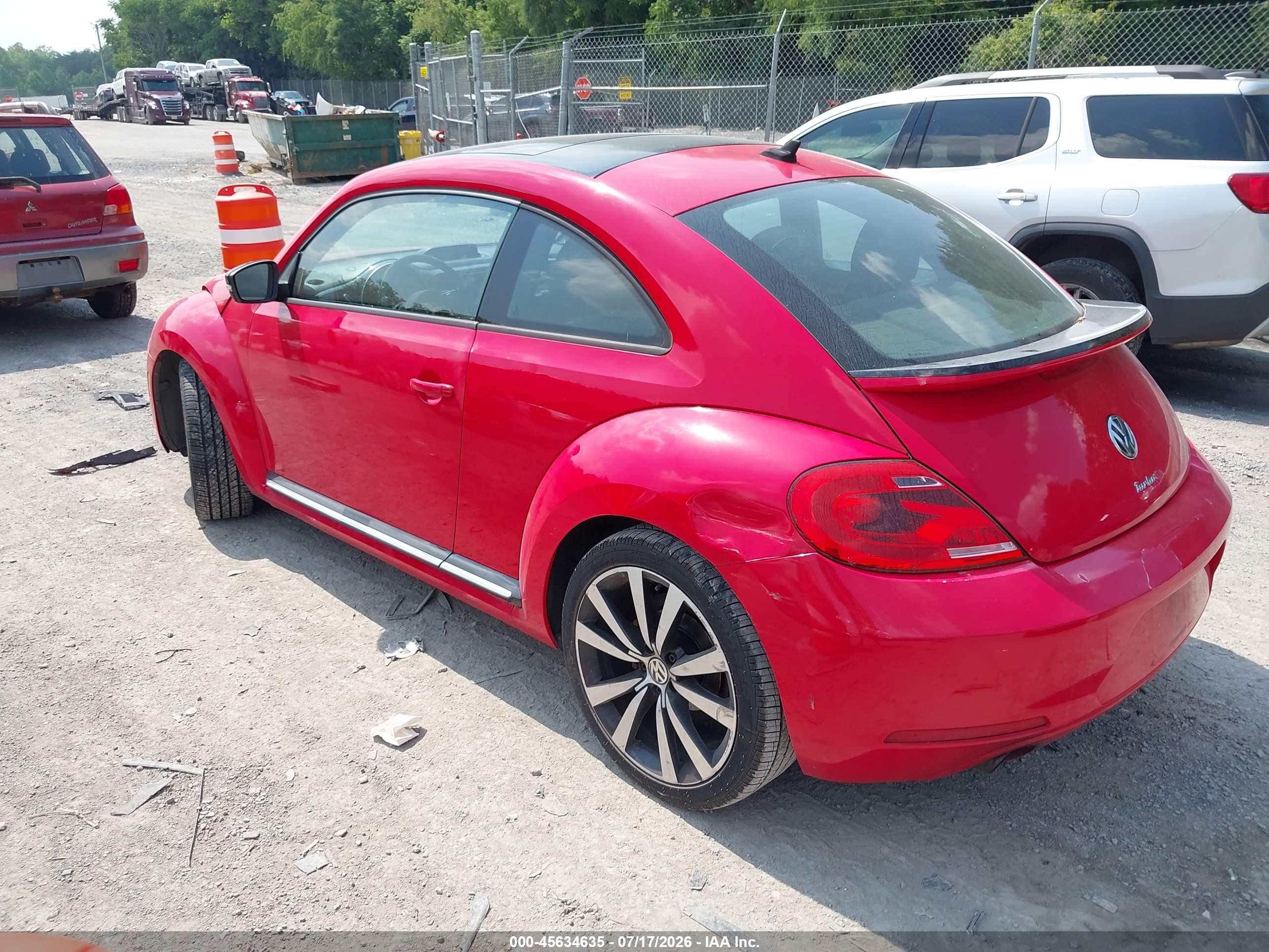 2013 Volkswagen Beetle 2.0t Turbo Red vin: 3VWV67AT6DM662302