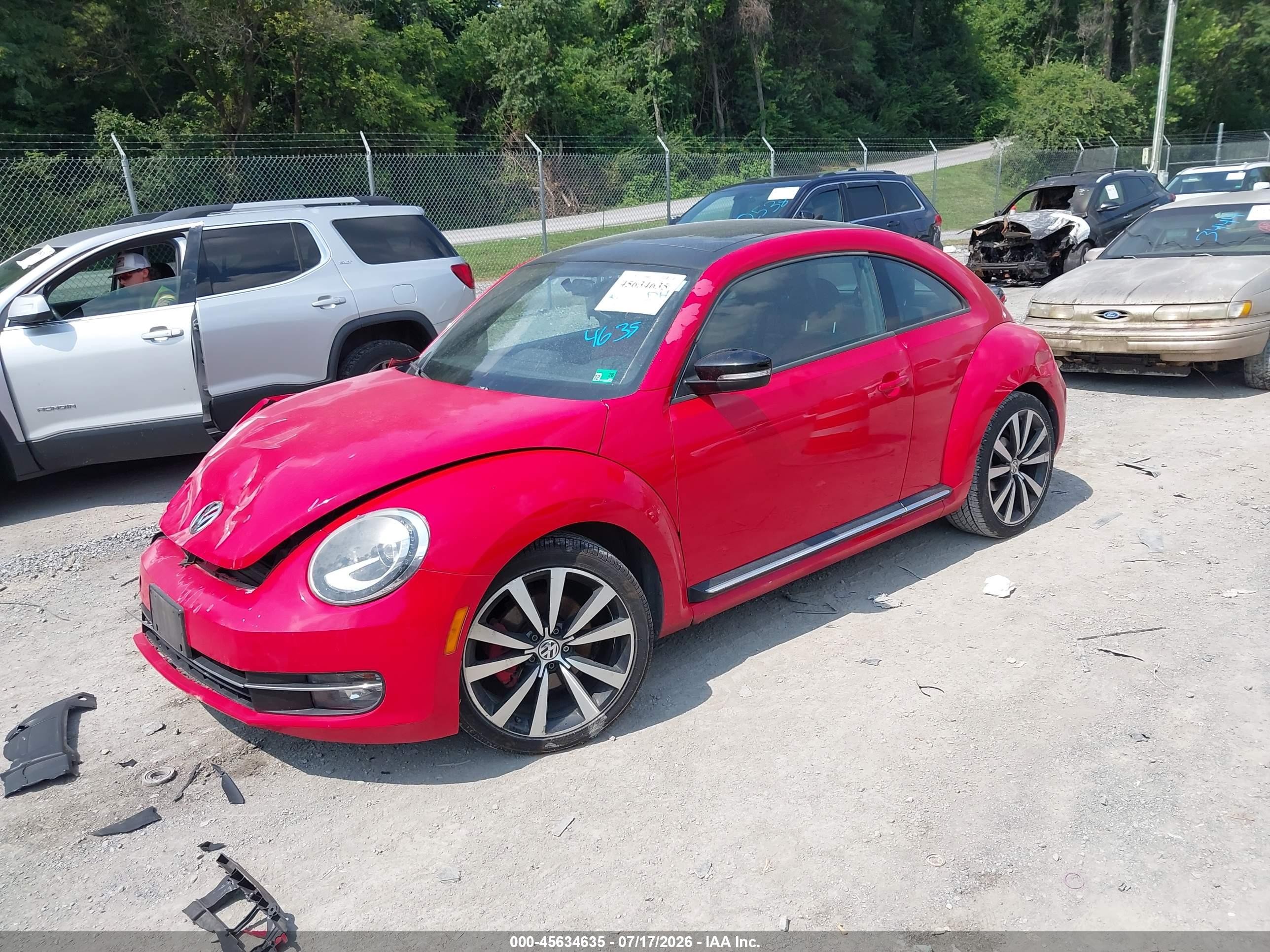 2013 Volkswagen Beetle 2.0t Turbo Red vin: 3VWV67AT6DM662302