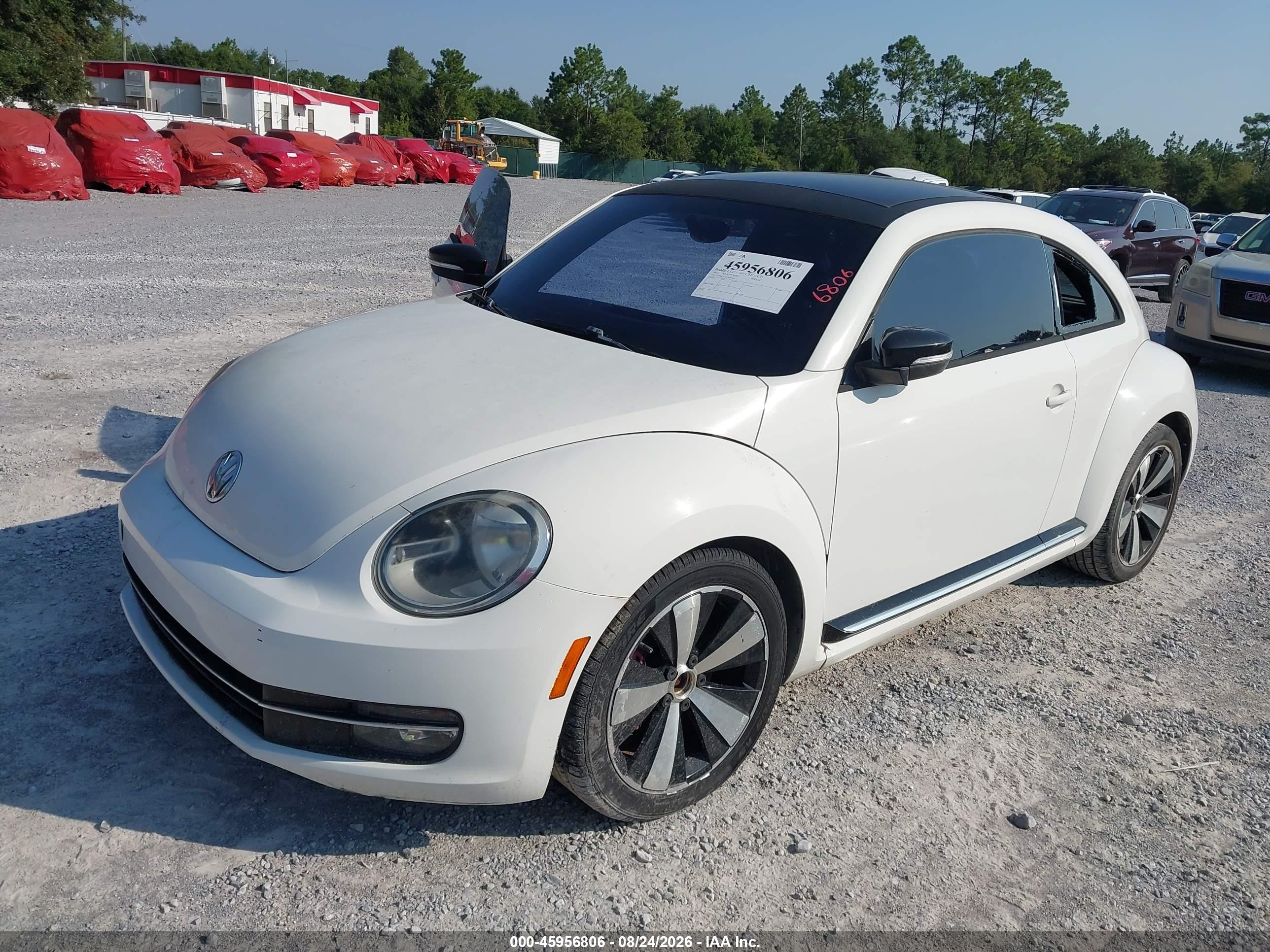 2012 Volkswagen Beetle 2.0t Turbo White vin: 3VWV87AT8CM625454