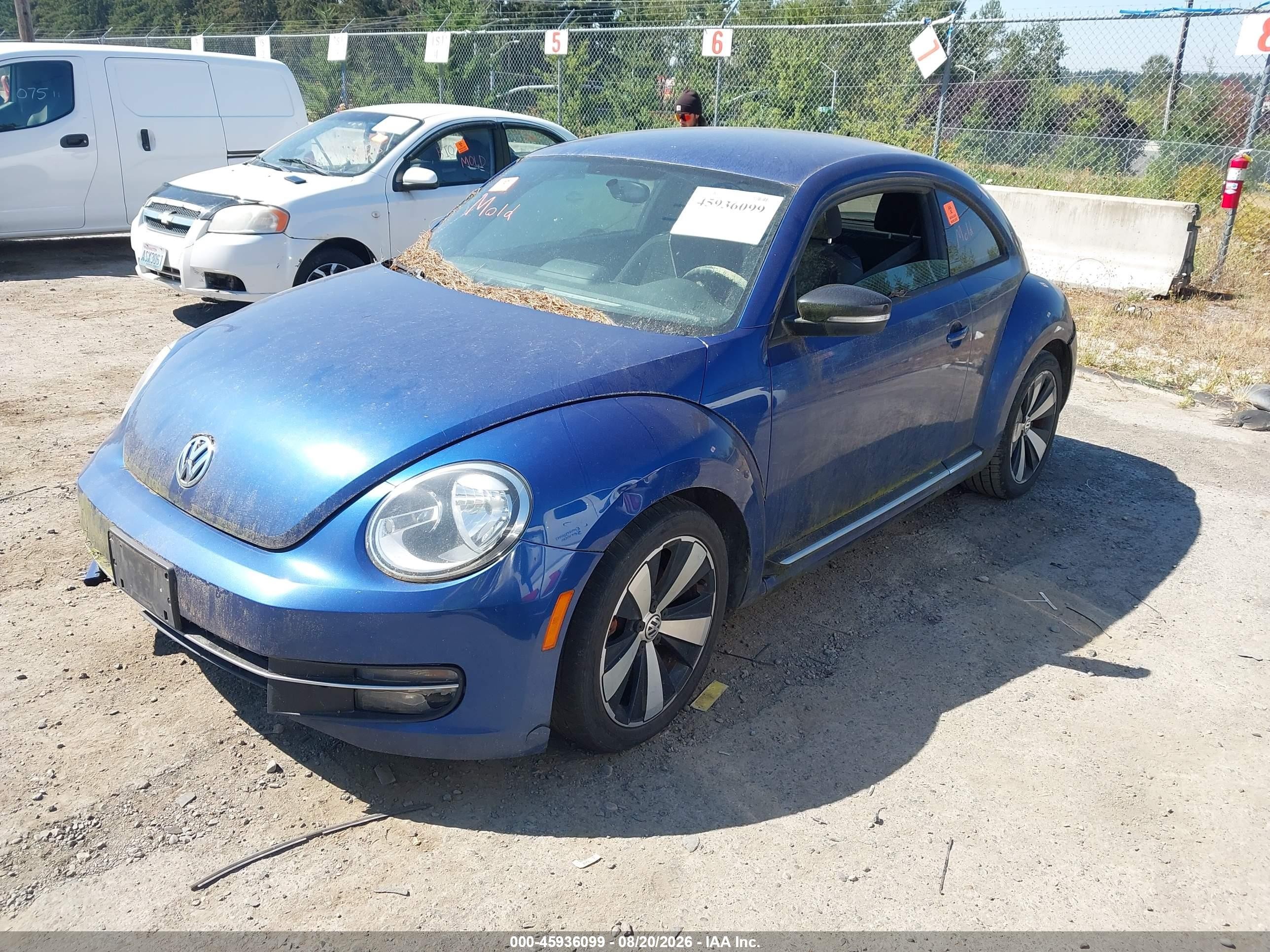 2012 Volkswagen Beetle 2.0t Turbo Синий vin: 3VWVA7AT1CM634436