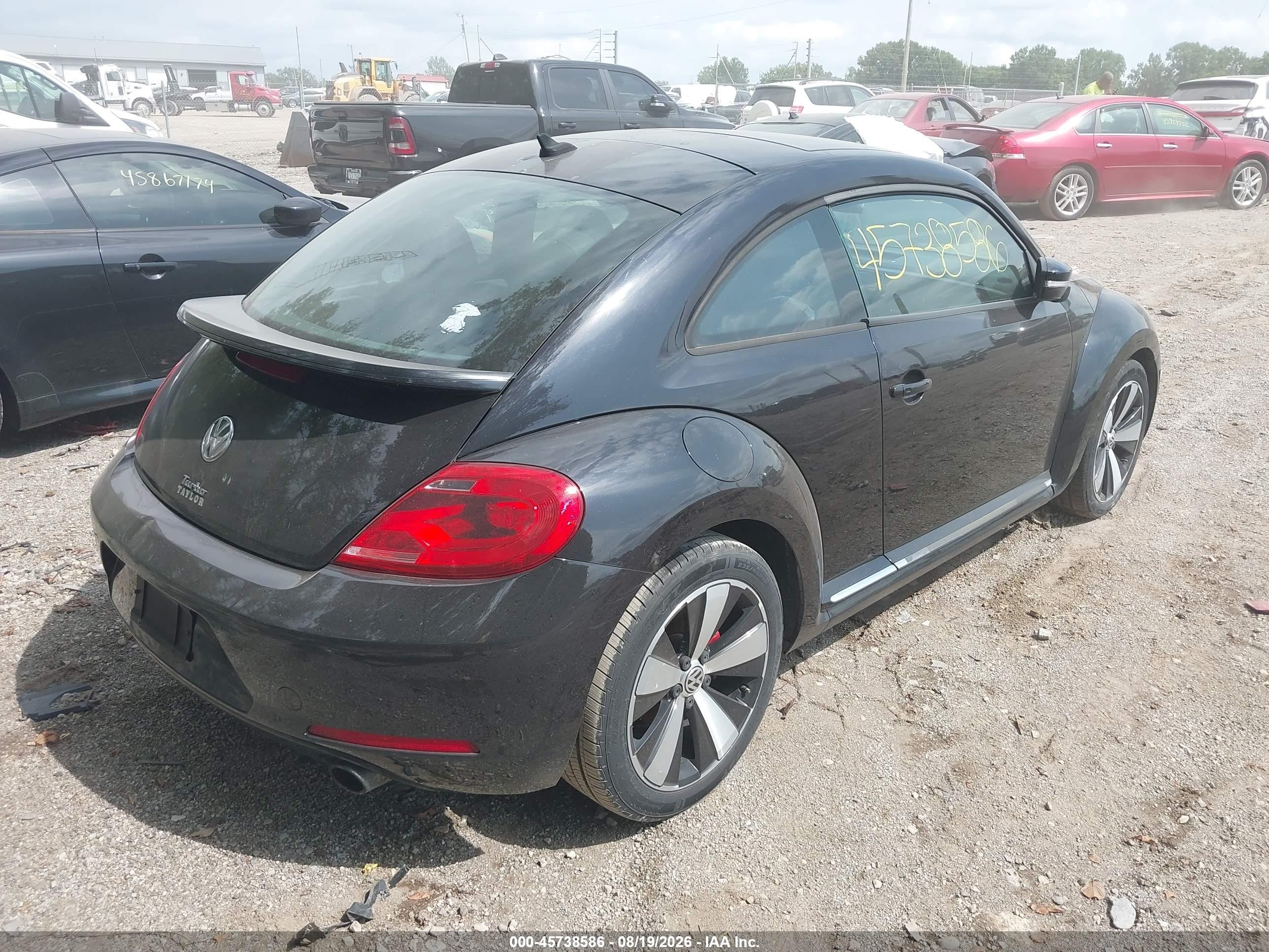 2012 Volkswagen Beetle 2.0t Turbo Black vin: 3VWVA7AT5CM610348