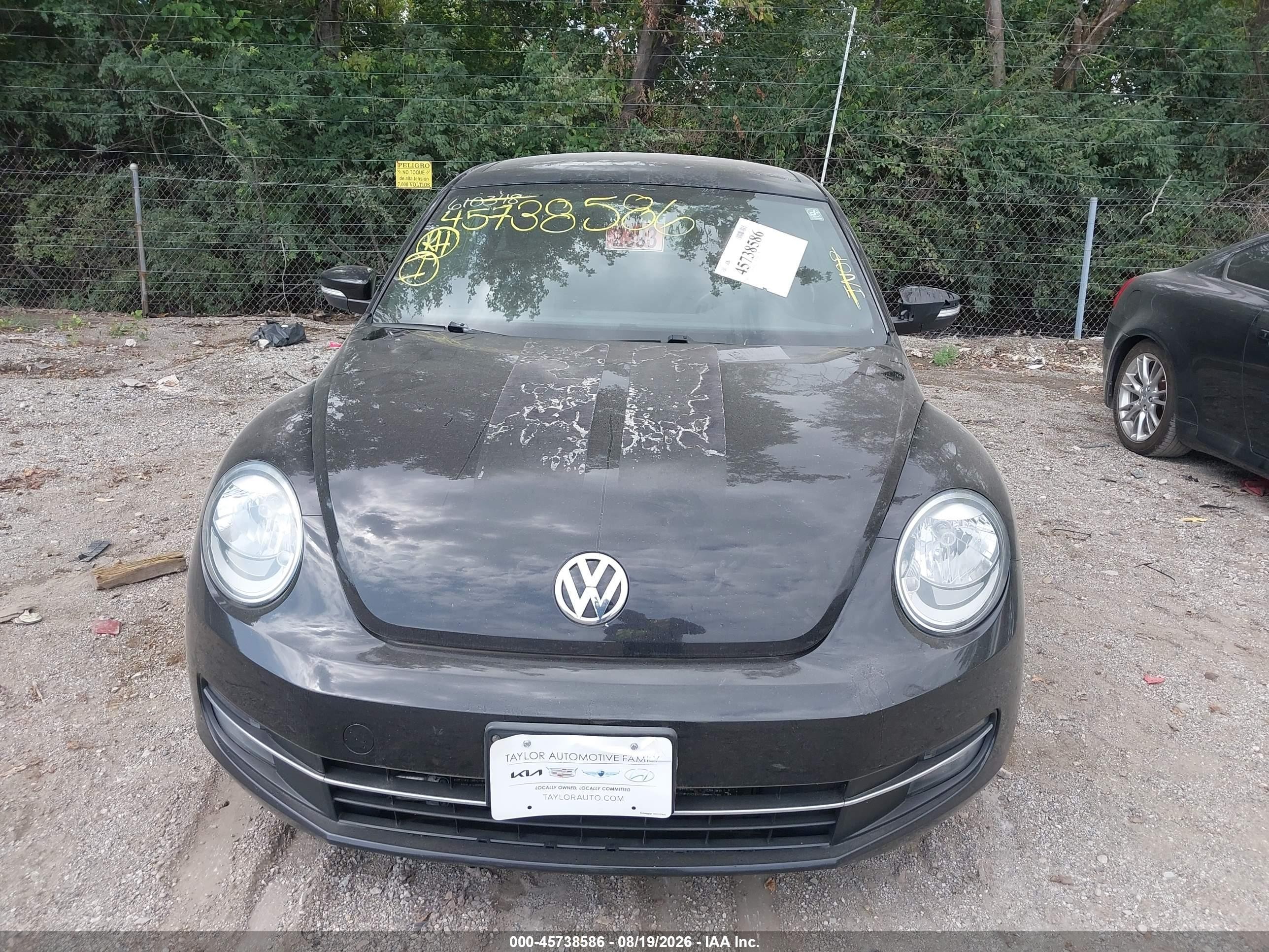 2012 Volkswagen Beetle 2.0t Turbo Black vin: 3VWVA7AT5CM610348