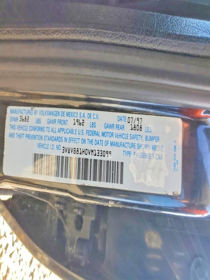 1997 Volkswagen Jetta Gt Black vin: 3VWVB81H0VM133099