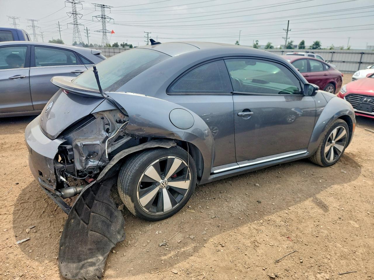 2014 Volkswagen Beetle Turbo Gray vin: 3VWVT7AT3EM608840