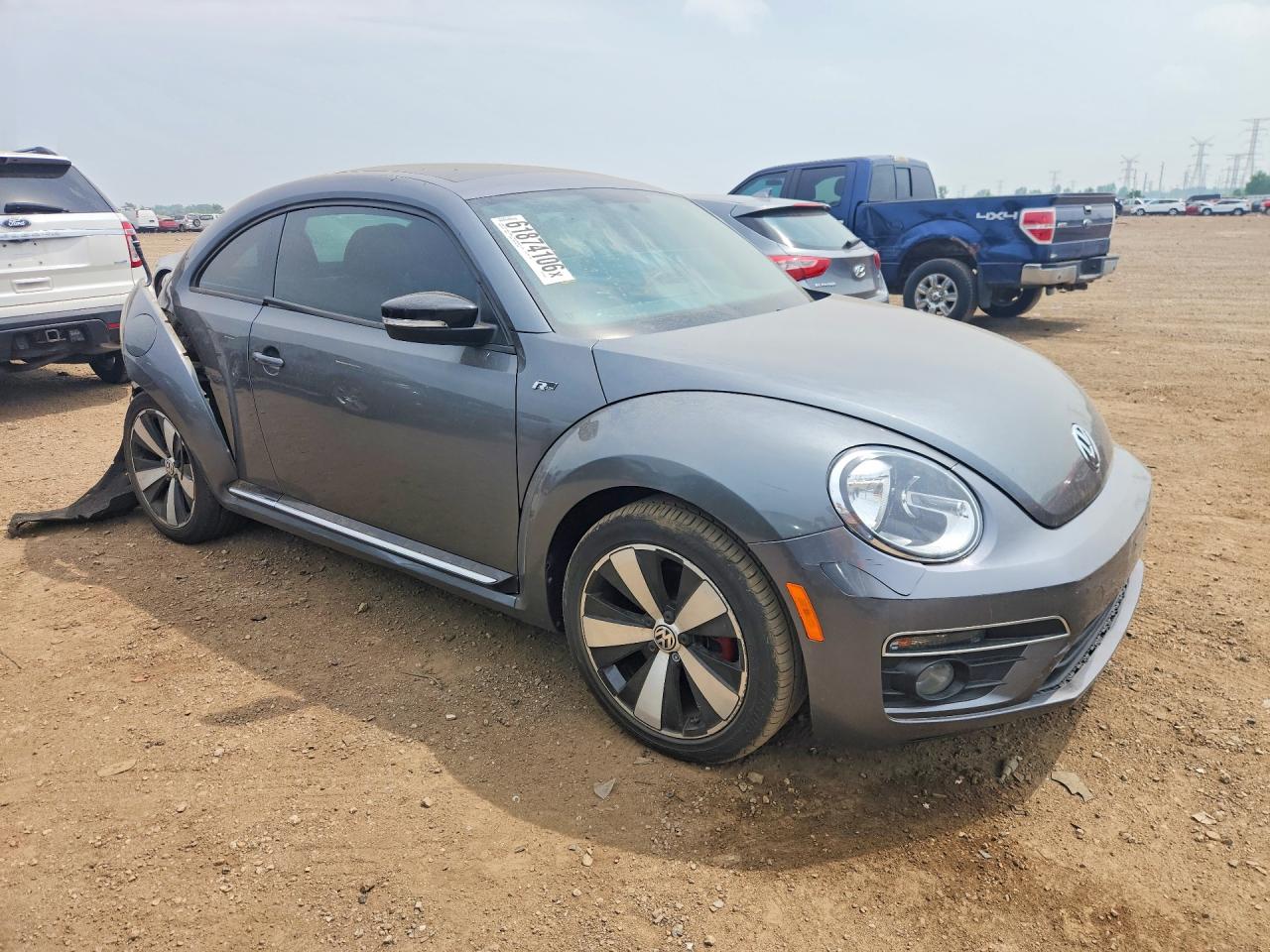 2014 Volkswagen Beetle Turbo Gray vin: 3VWVT7AT3EM608840
