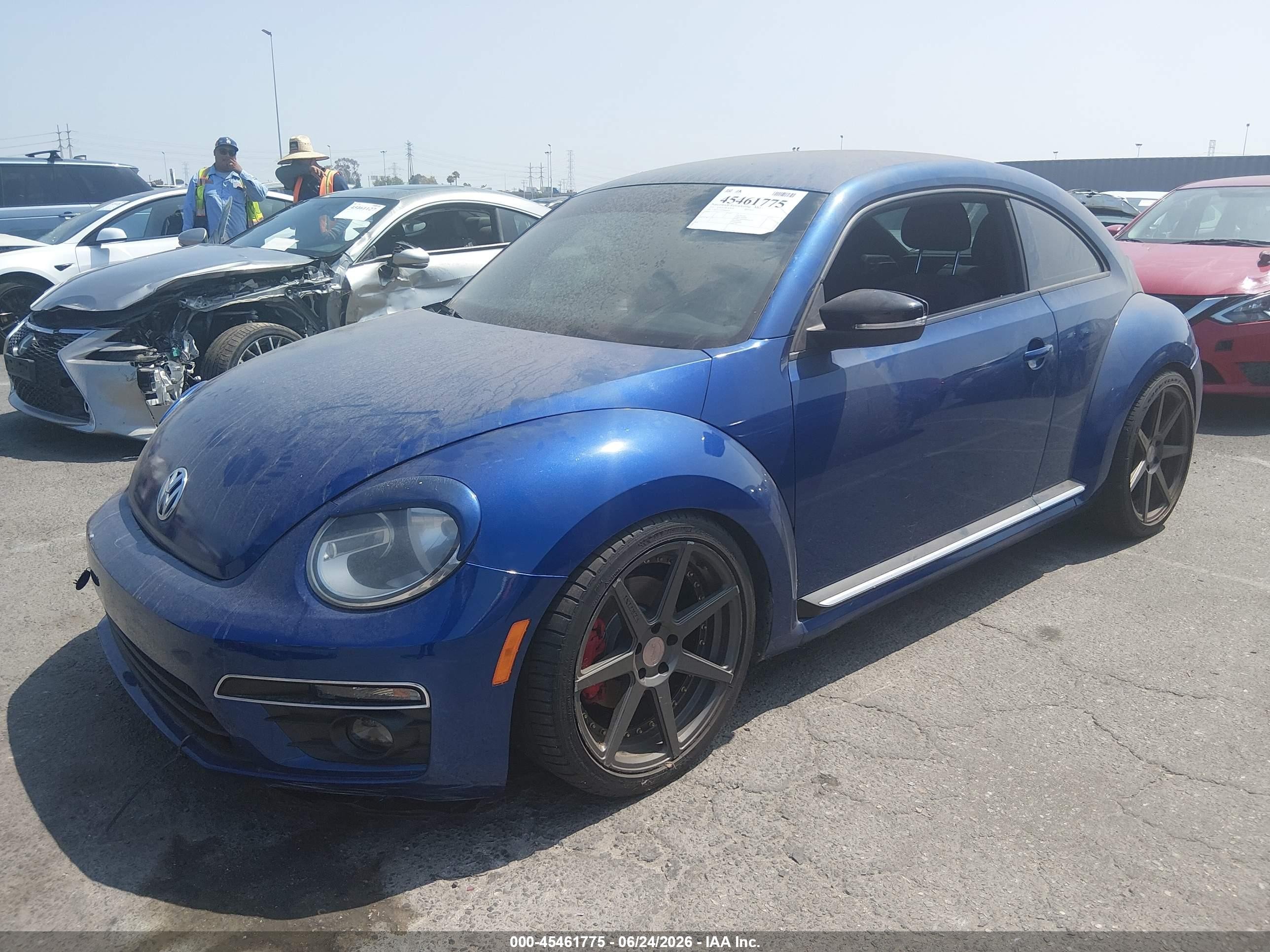 2014 Volkswagen Beetle 2.0t R-line Blue vin: 3VWVT7AT4EM609639