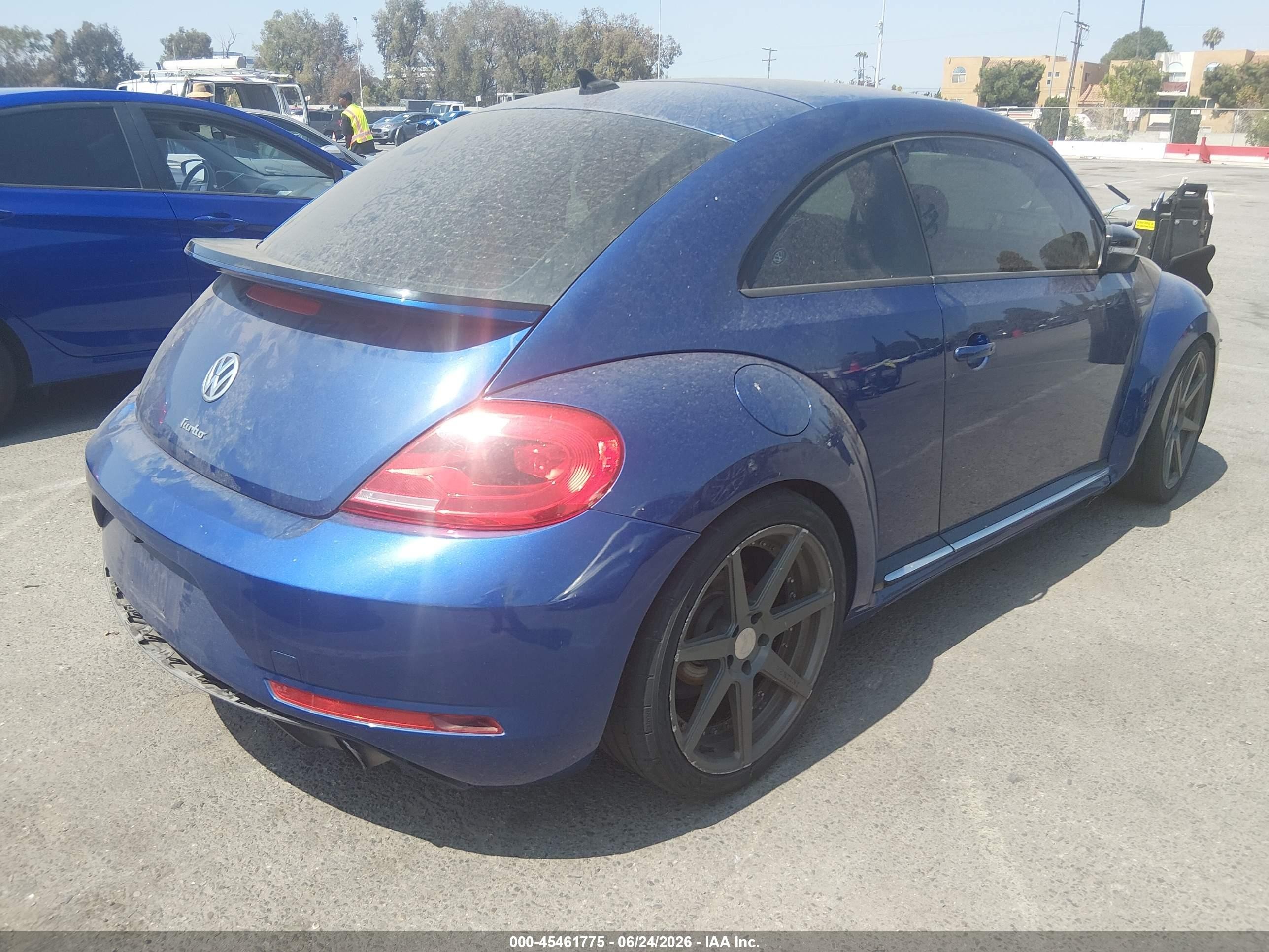 2014 Volkswagen Beetle 2.0t R-line Blue vin: 3VWVT7AT4EM609639