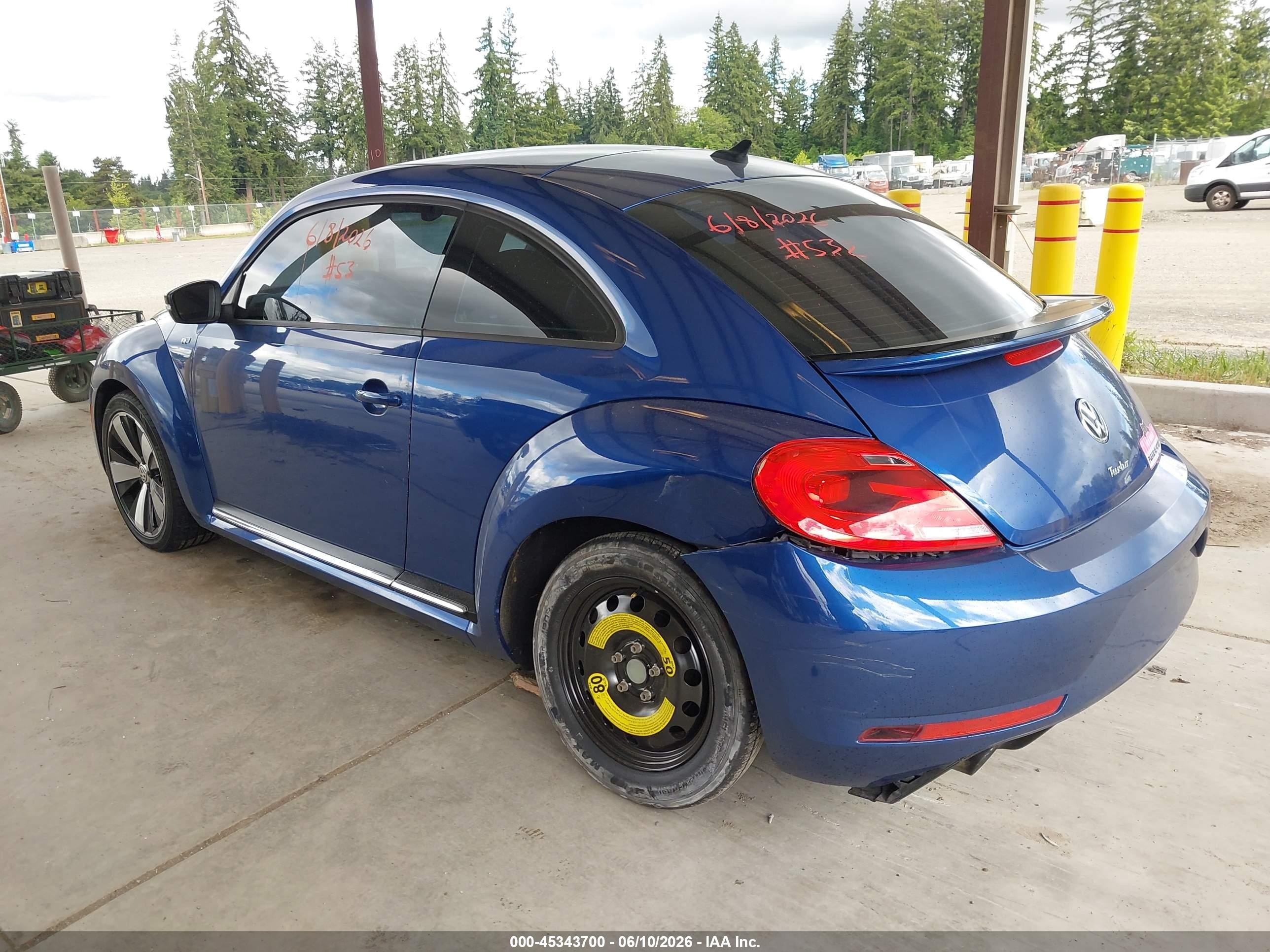 2014 Volkswagen Beetle 2.0t R-line Blue vin: 3VWVT7AT8EM663882