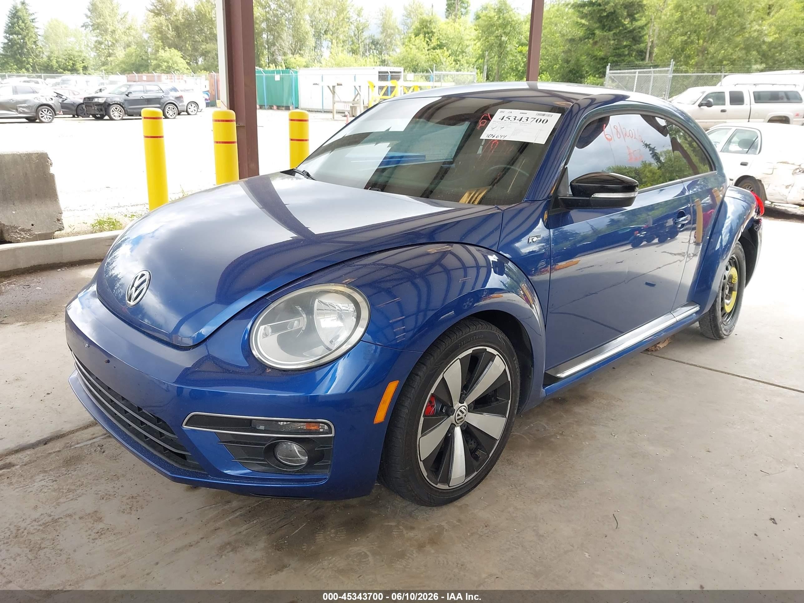 2014 Volkswagen Beetle 2.0t R-line Blue vin: 3VWVT7AT8EM663882