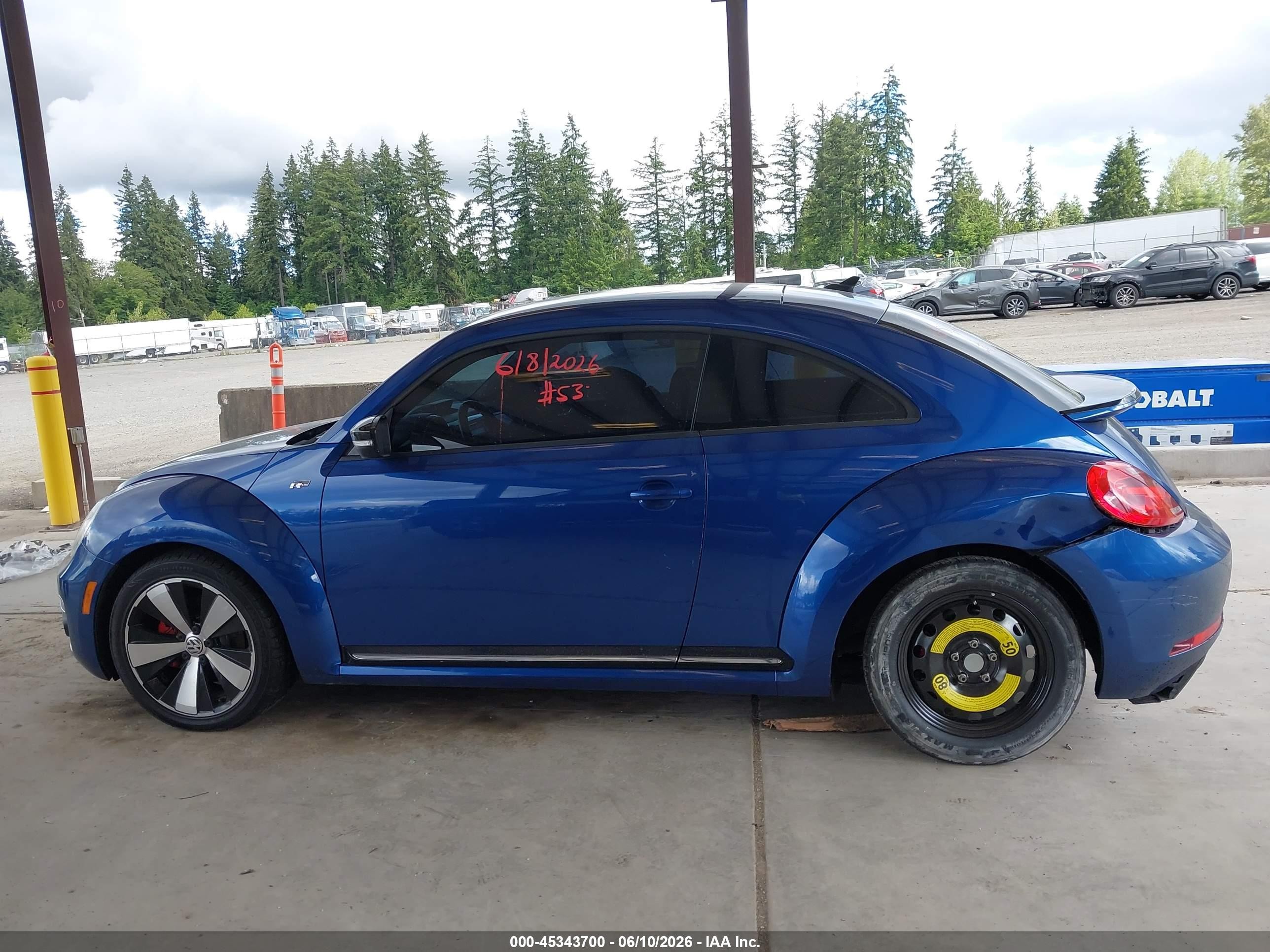 2014 Volkswagen Beetle 2.0t R-line Blue vin: 3VWVT7AT8EM663882