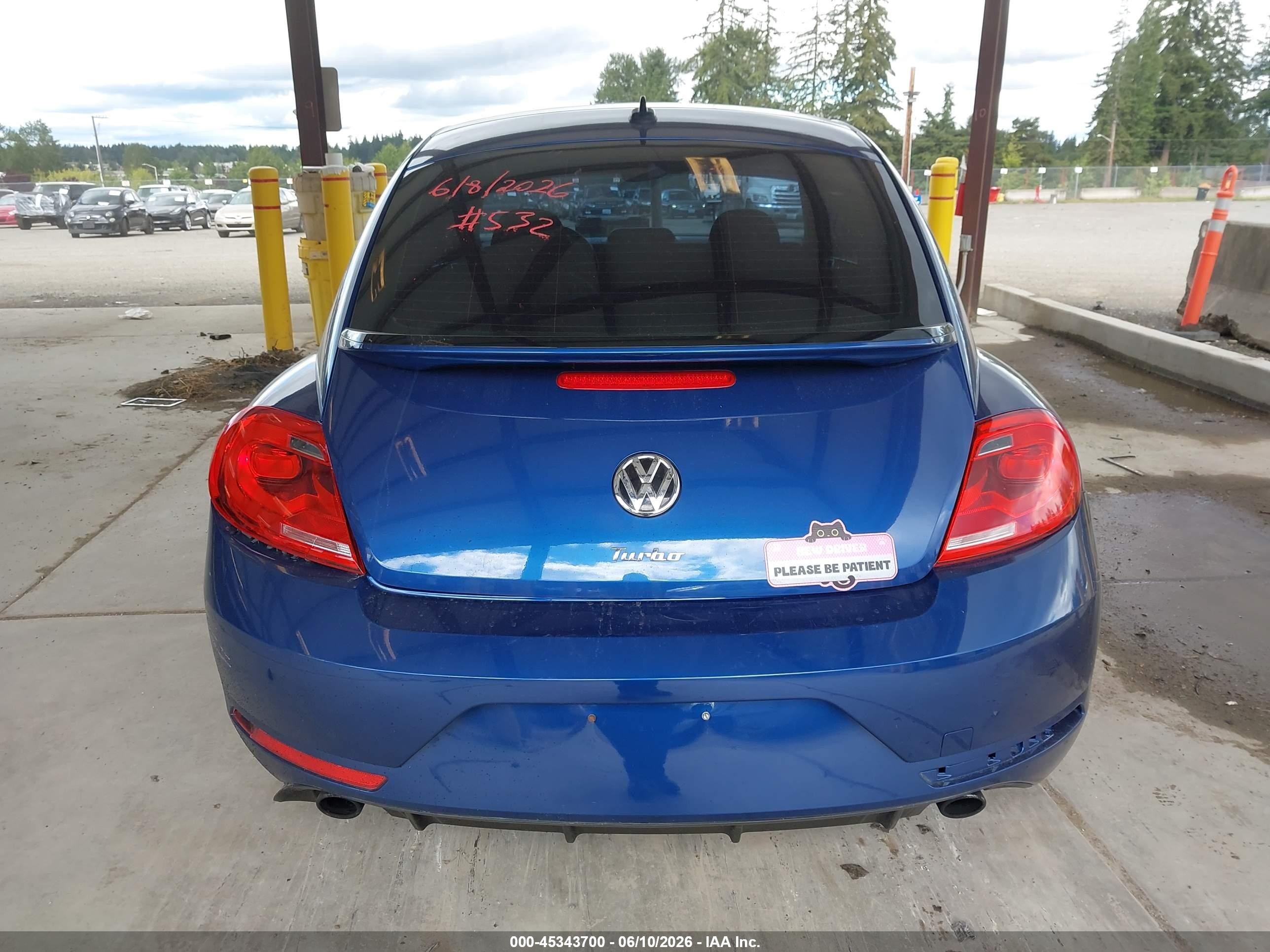 2014 Volkswagen Beetle 2.0t R-line Blue vin: 3VWVT7AT8EM663882