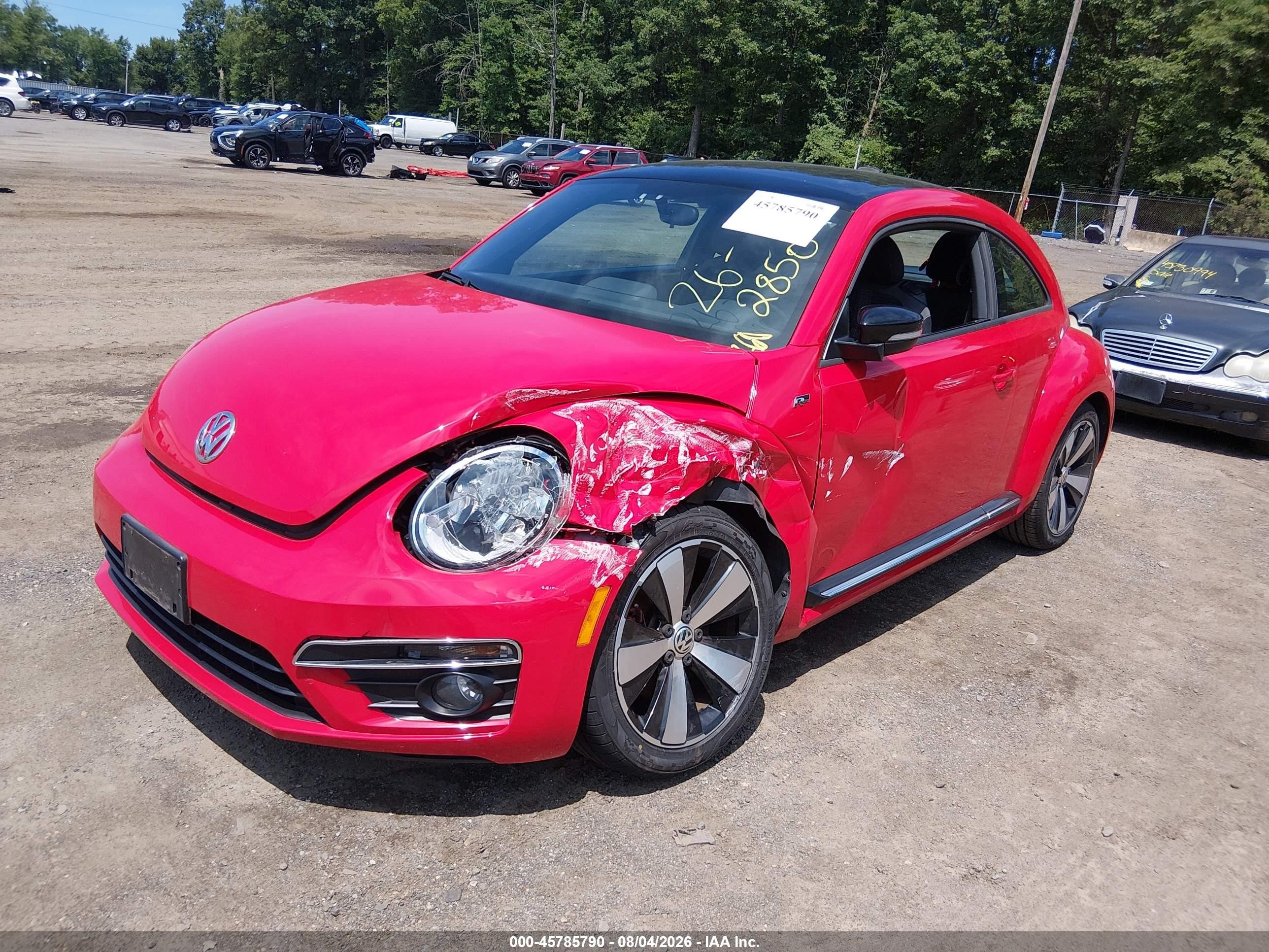 2014 Volkswagen Beetle 2.0t R-line Red vin: 3VWVT7ATXEM636831