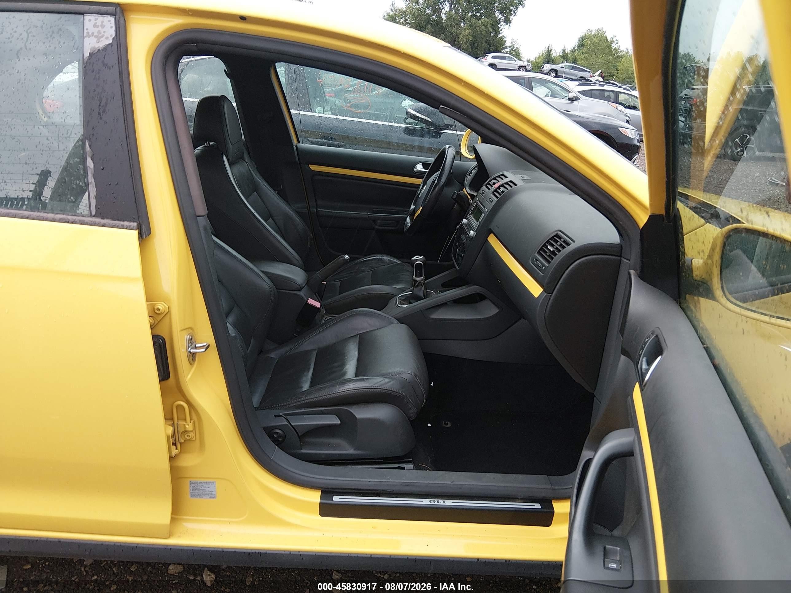 2007 Volkswagen Jetta Gli Yellow vin: 3VWWJ71K97M166117