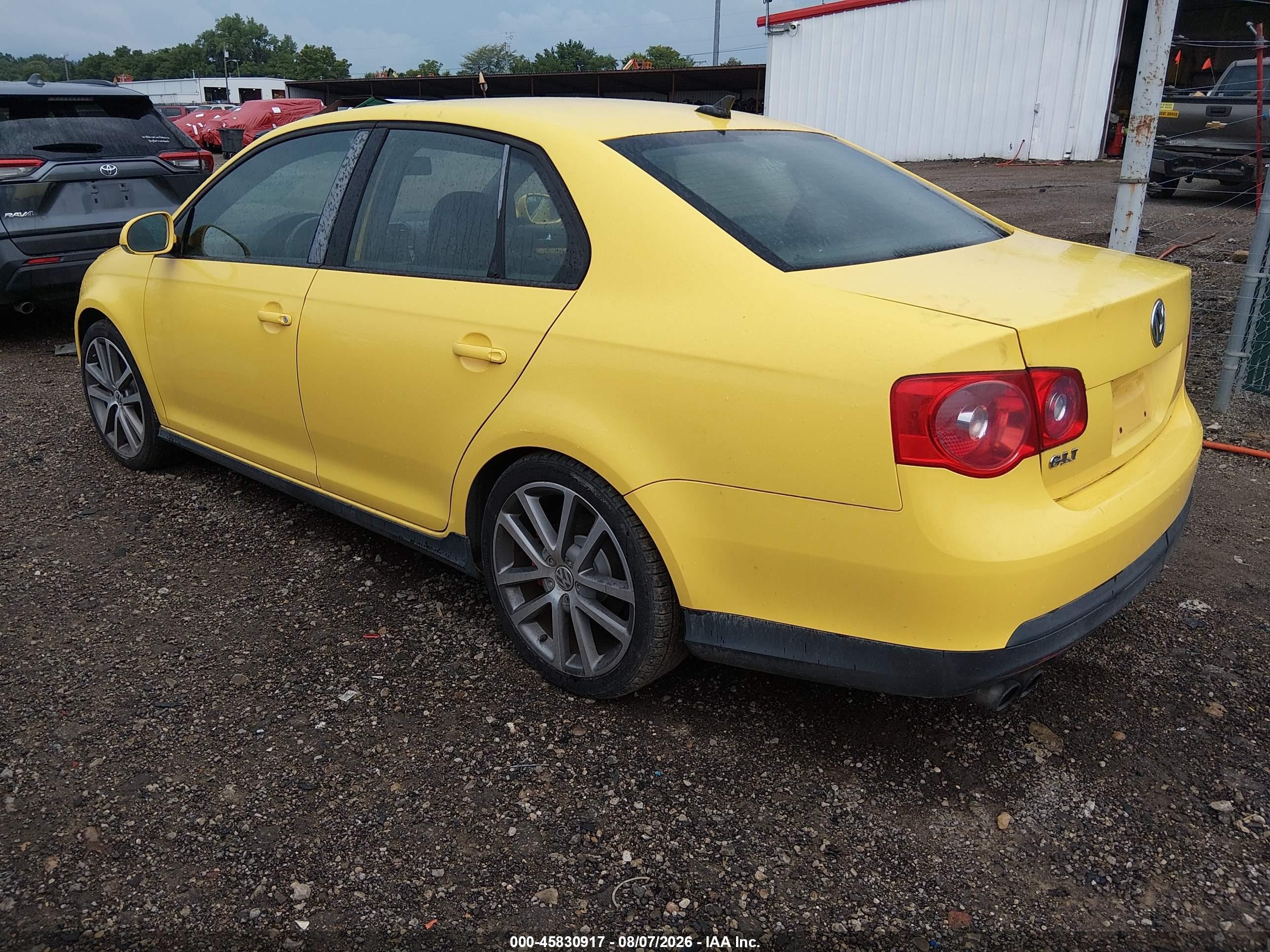 2007 Volkswagen Jetta Gli Yellow vin: 3VWWJ71K97M166117