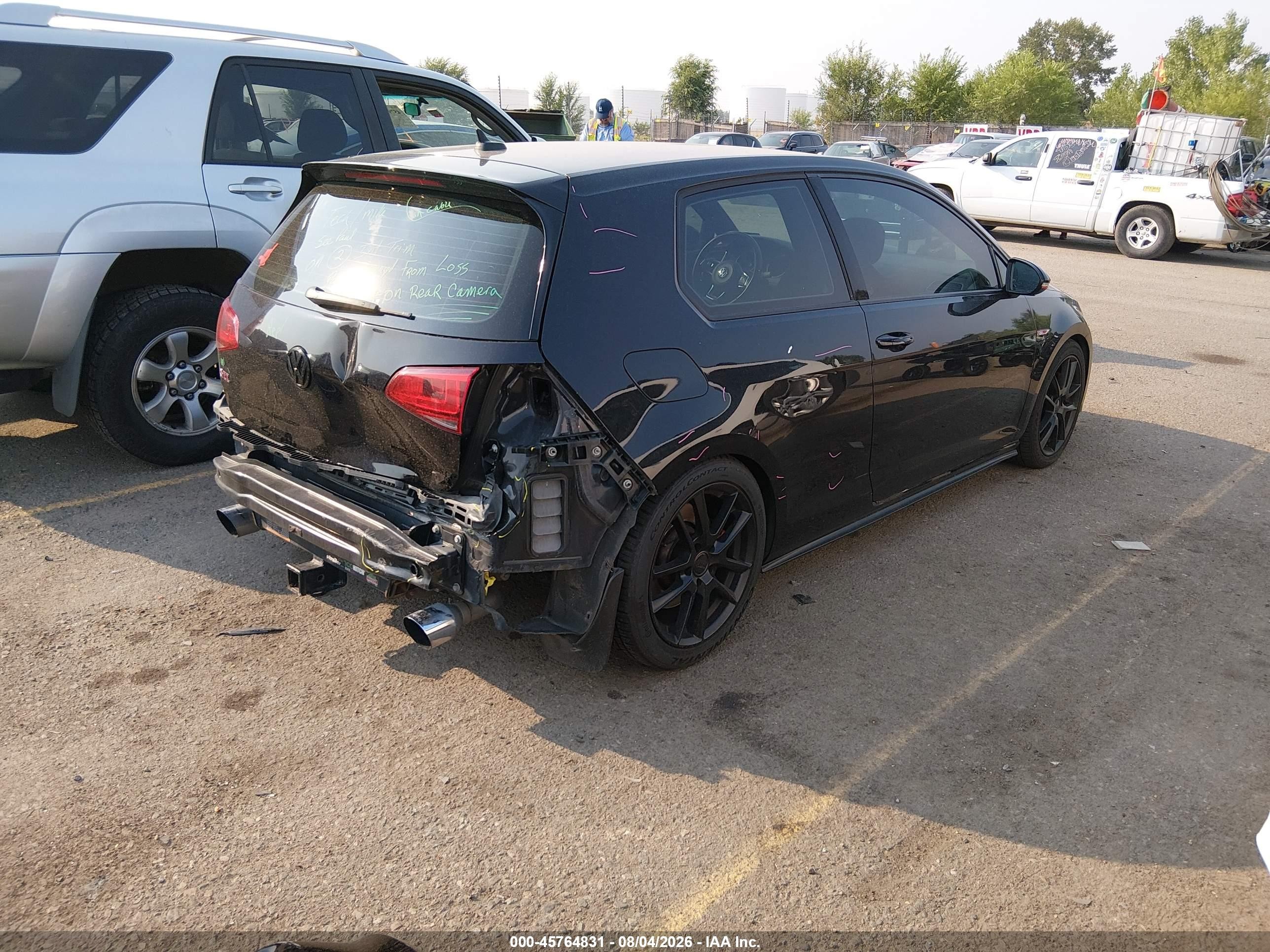 2015 Volkswagen Golf Gti 2.0t S W/performance Package 2-door Black vin: 3VWY47AU1FM056016