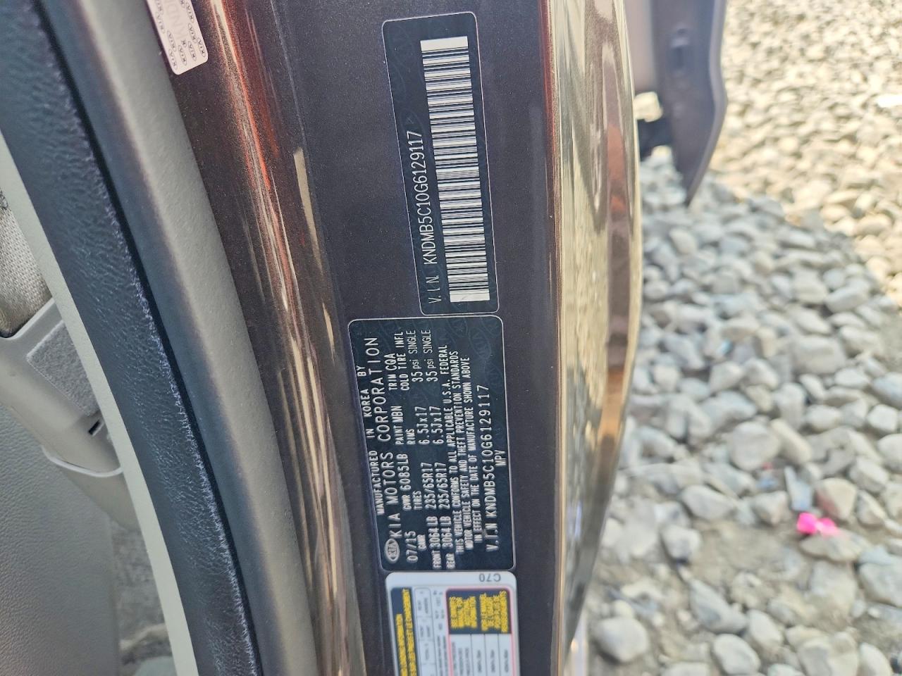 2016 Kia Sedona Lx Gray vin: KNDMB5C10G6129117