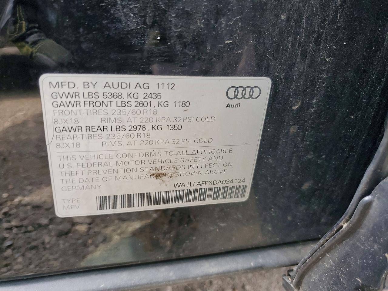 2013 Audi Q5 Premium Plus Black vin: WA1LFAFPXDA034124