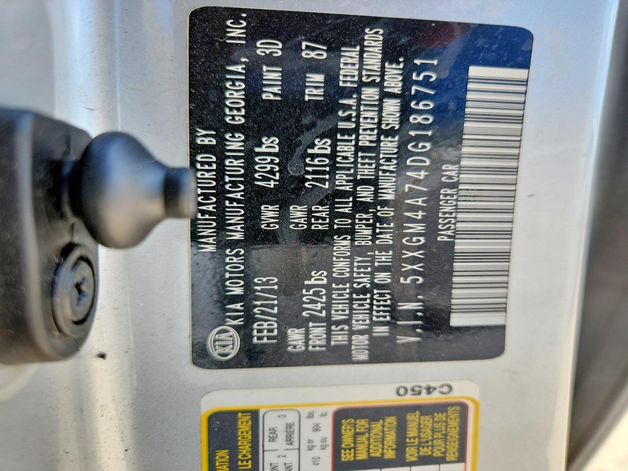 2013 Kia Optima Lx Silver vin: 5XXGM4A74DG186751