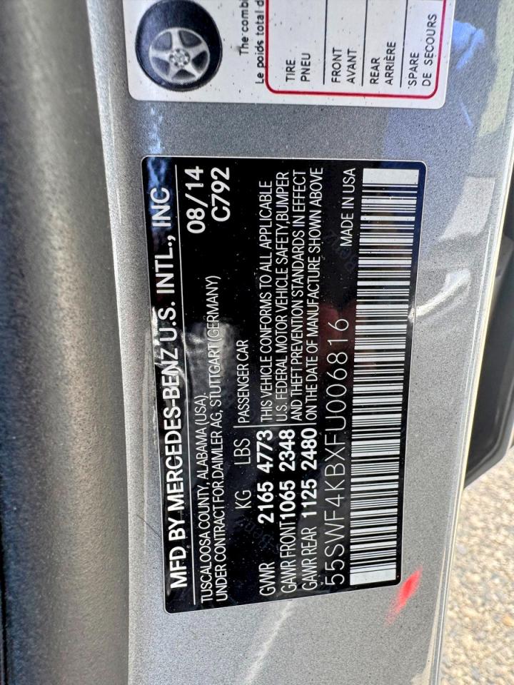 2015 Mercedes-benz C 300 4matic Gray vin: 55SWF4KBXFU006816